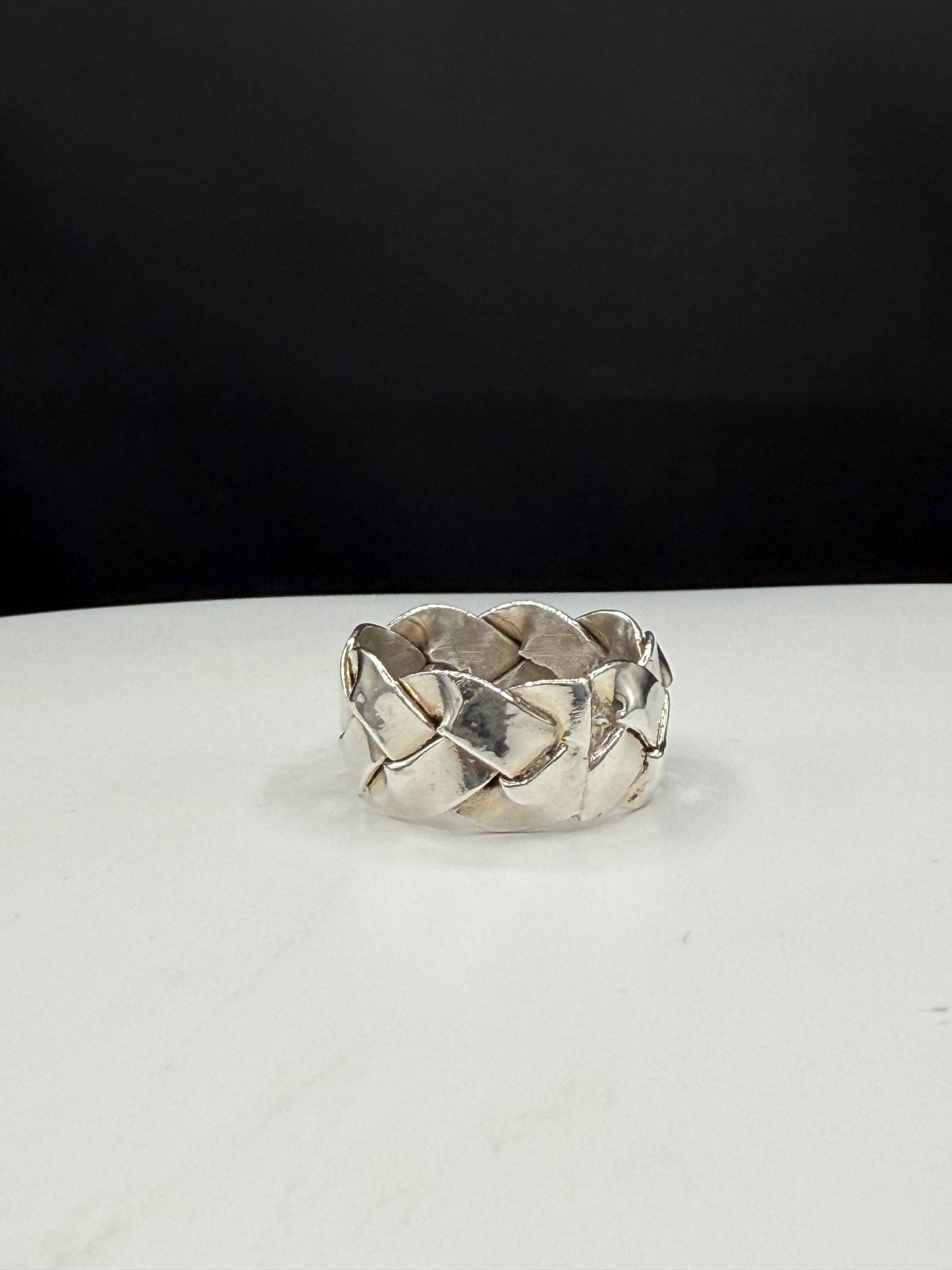 Solid 925 Sterling Silver Braided Ring | Unisex Size 10
