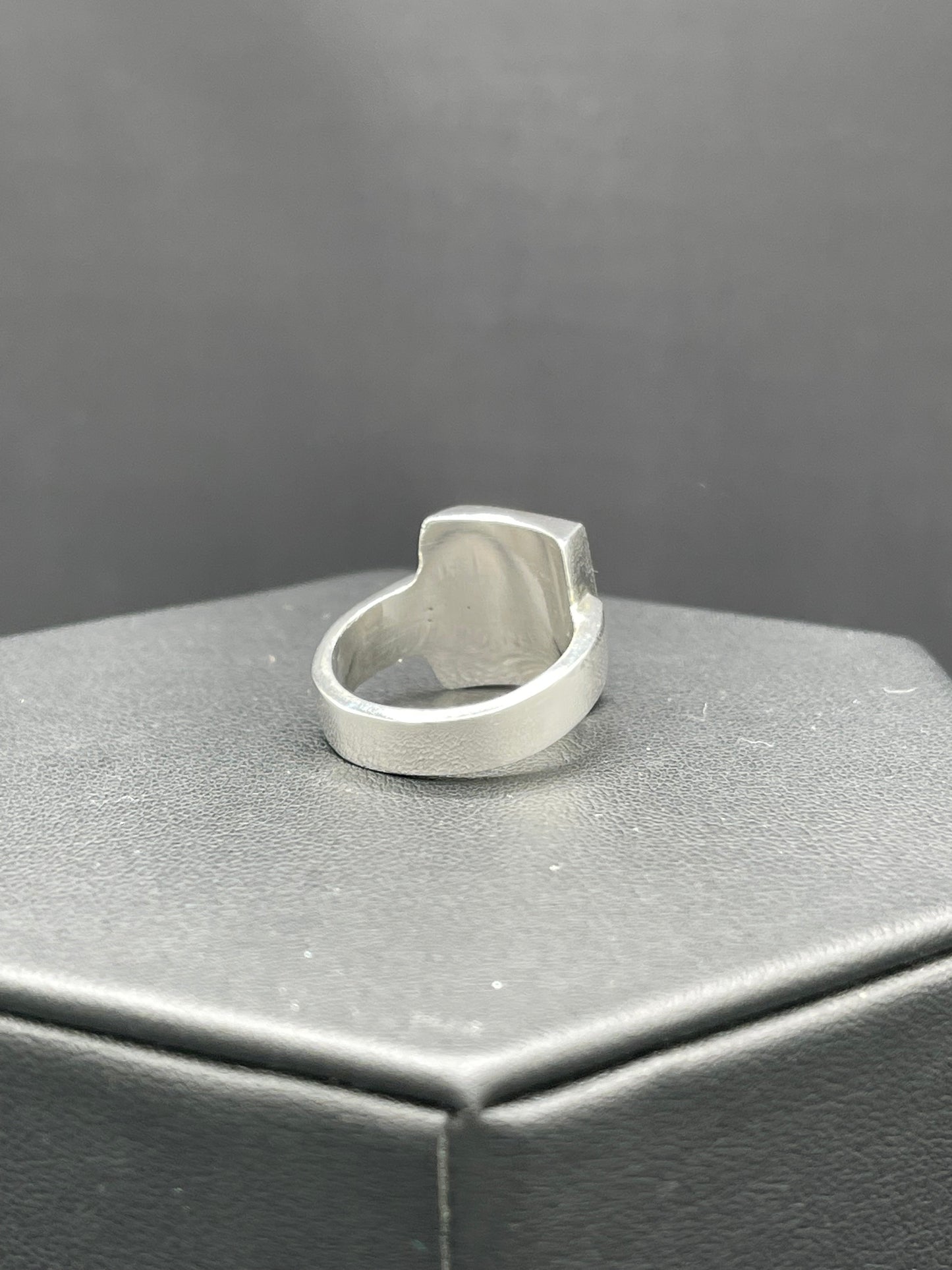 Natural Black Onyx Sterling Silver Ring (Size 8)