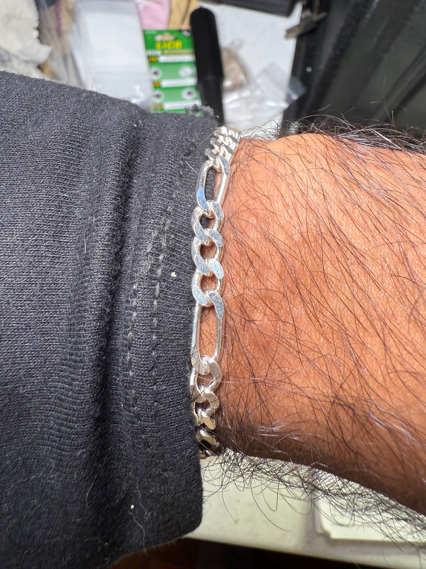 Solid Sterling Silver Figaro Bracelet 5.5 MM 8” 10g | 925 Italy