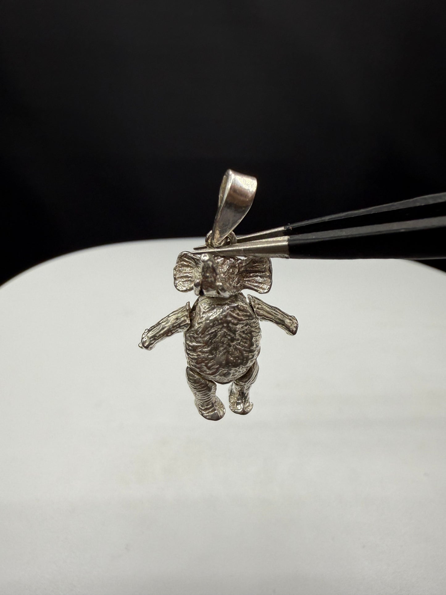 Handmade Solid Sterling Silver Elephant Pendant | Articulated Legs & Ears | 1.12”