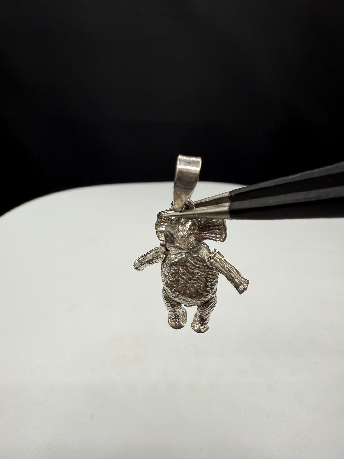 Handmade Solid Sterling Silver Elephant Pendant | Articulated Legs & Ears | 1.12”
