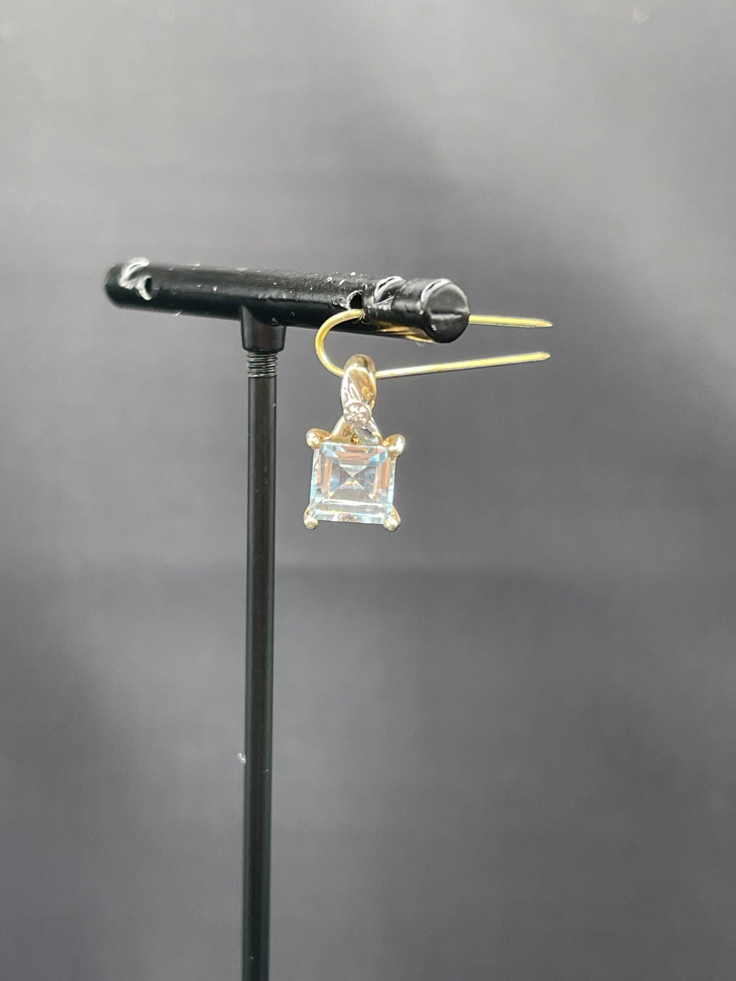 Natural Aquamarine & Diamond 10k Yellow Gold Pendant