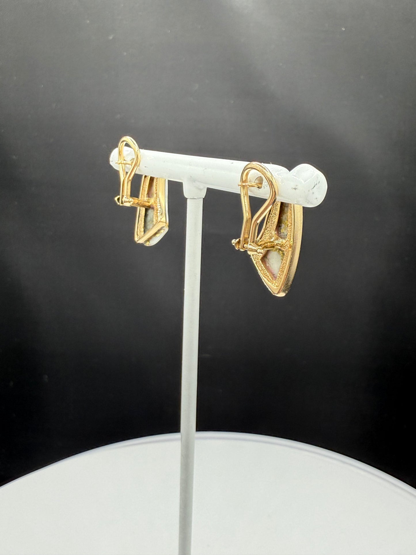 Natural Alaskan Gold Quartz Earrings – 14k Yellow Gold Lever Backs | Handmade by Orocal | Vintage Earrings