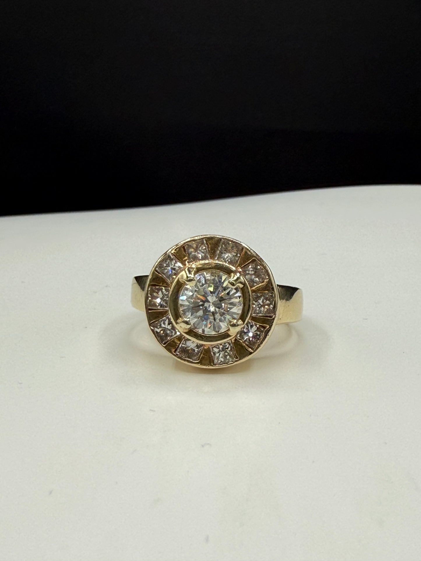 Vintage 16K Yellow Gold Unisex Diamond Ring | 2.22ct Total Weight
