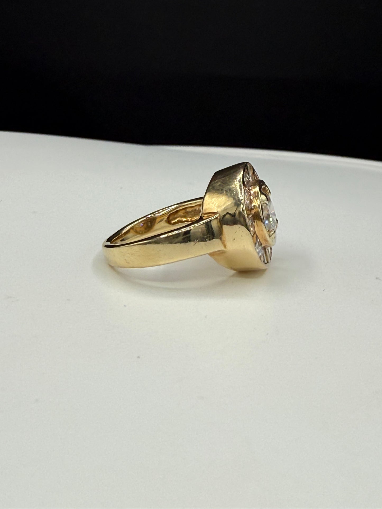 Vintage 16K Yellow Gold Unisex Diamond Ring | 2.22ct Total Weight