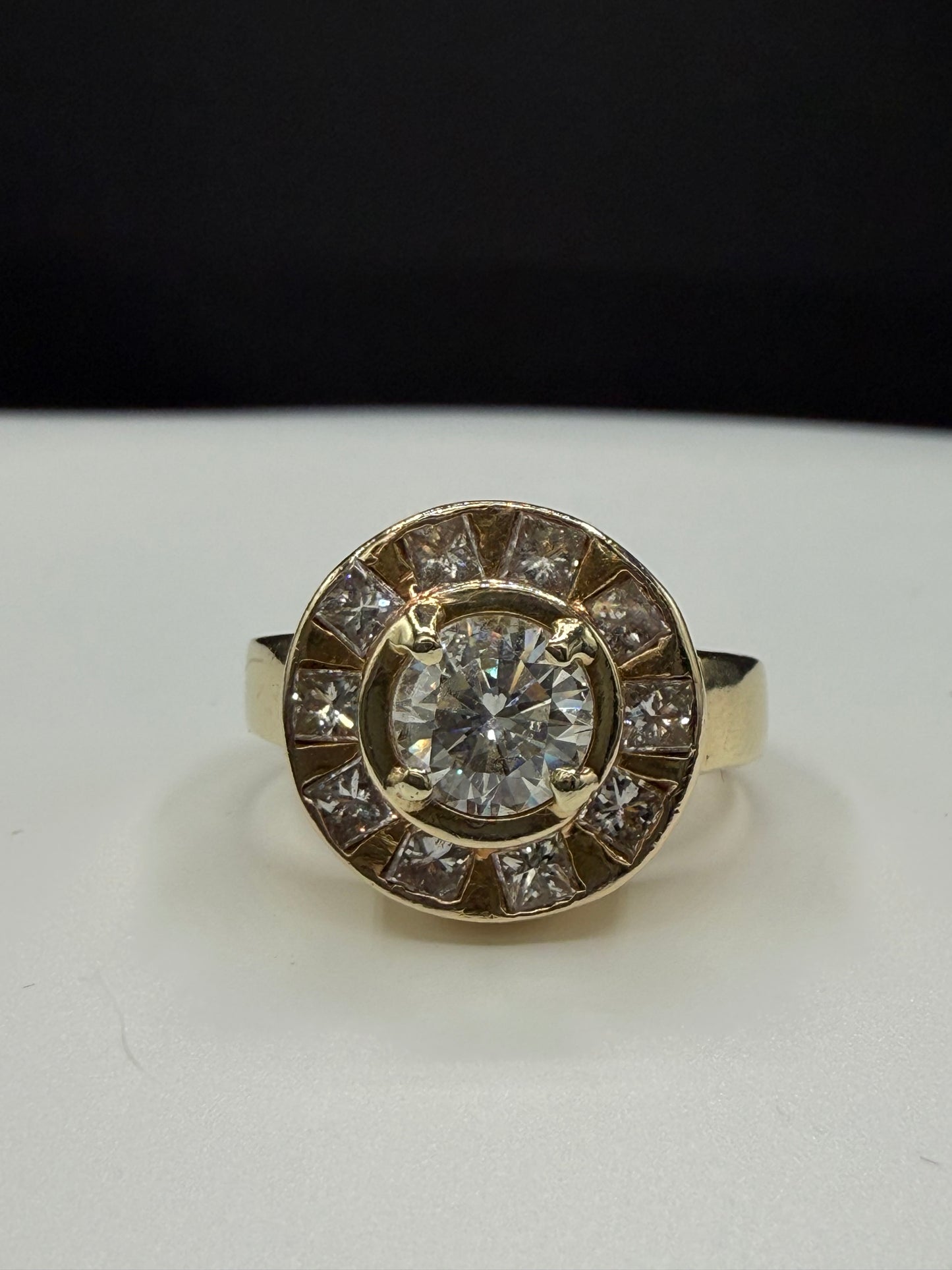 Vintage 16K Yellow Gold Unisex Diamond Ring | 2.22ct Total Weight