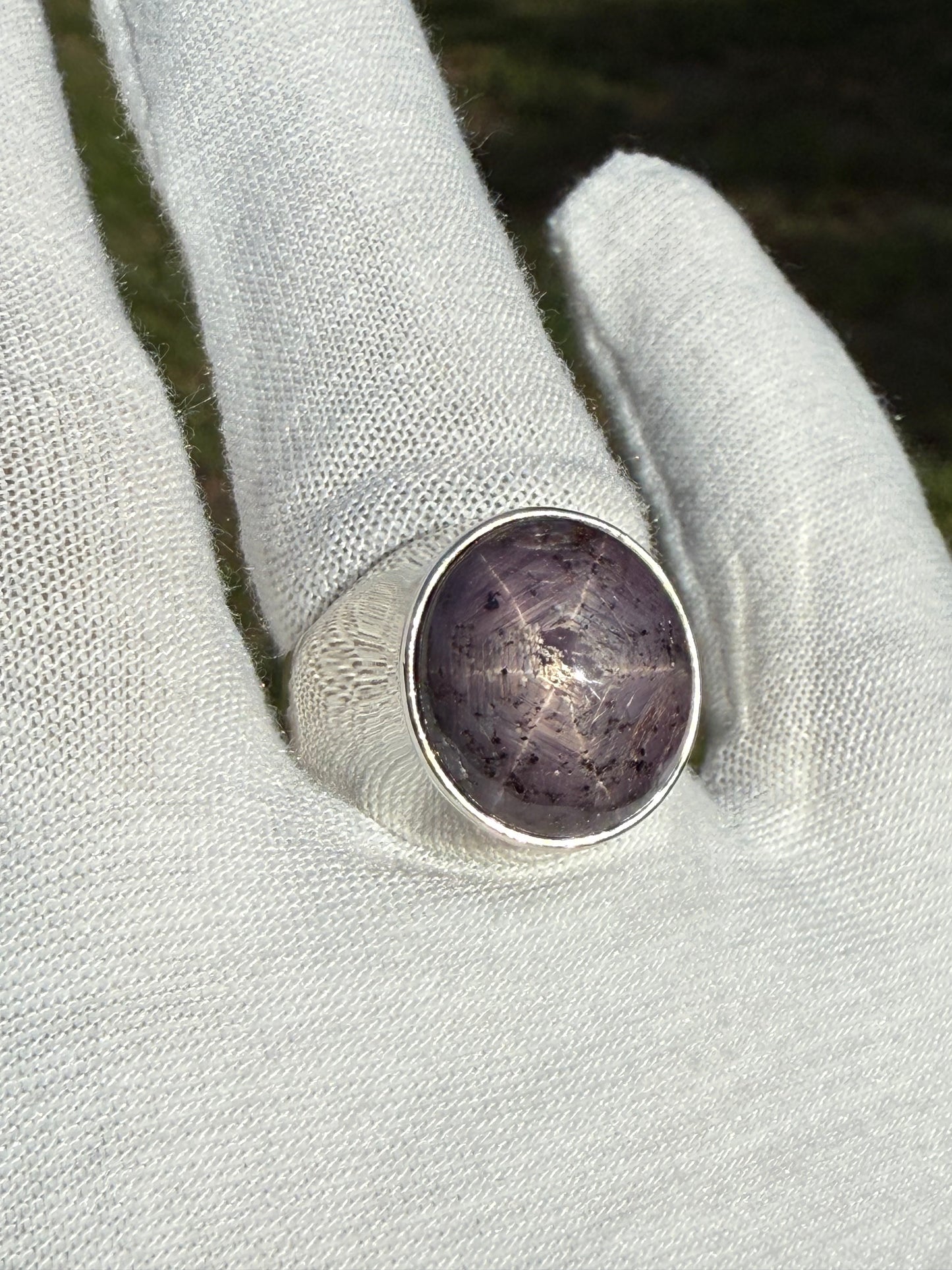 Natural Star Sapphire Sterling Silver Ring (Size 9.5)