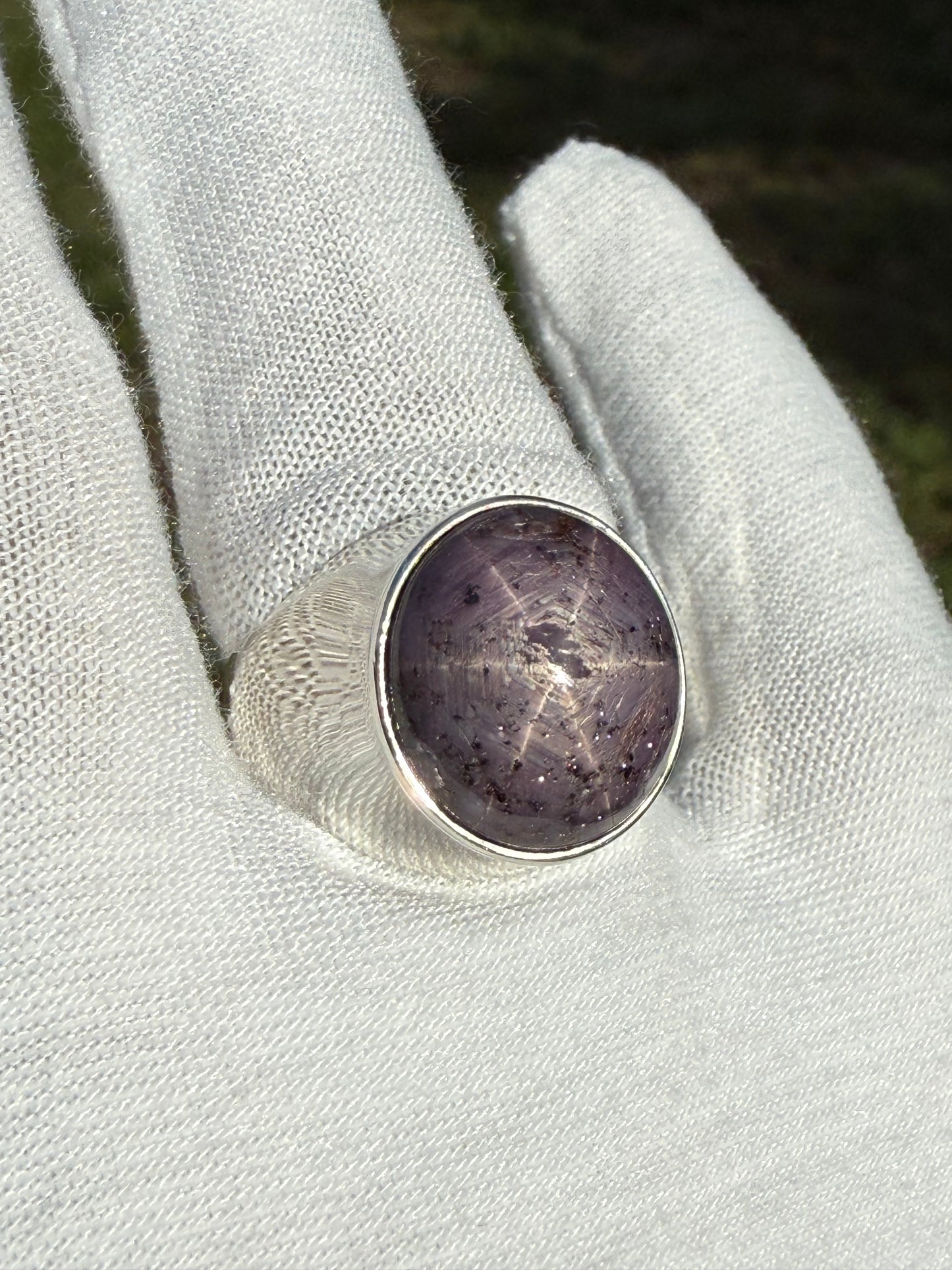 Natural Star Sapphire Sterling Silver Ring (Size 9.5)