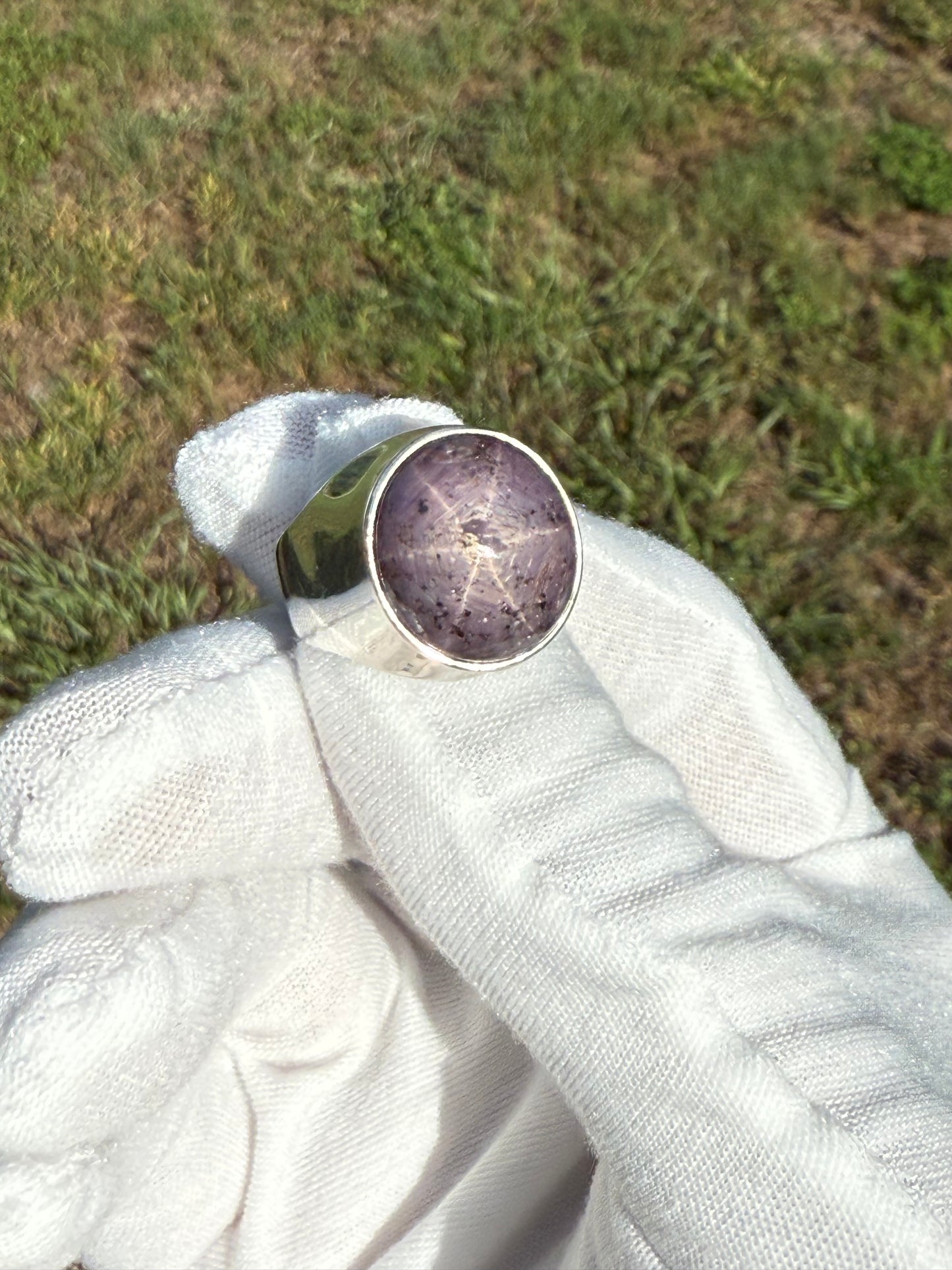 Natural Star Sapphire Sterling Silver Ring (Size 9.5)
