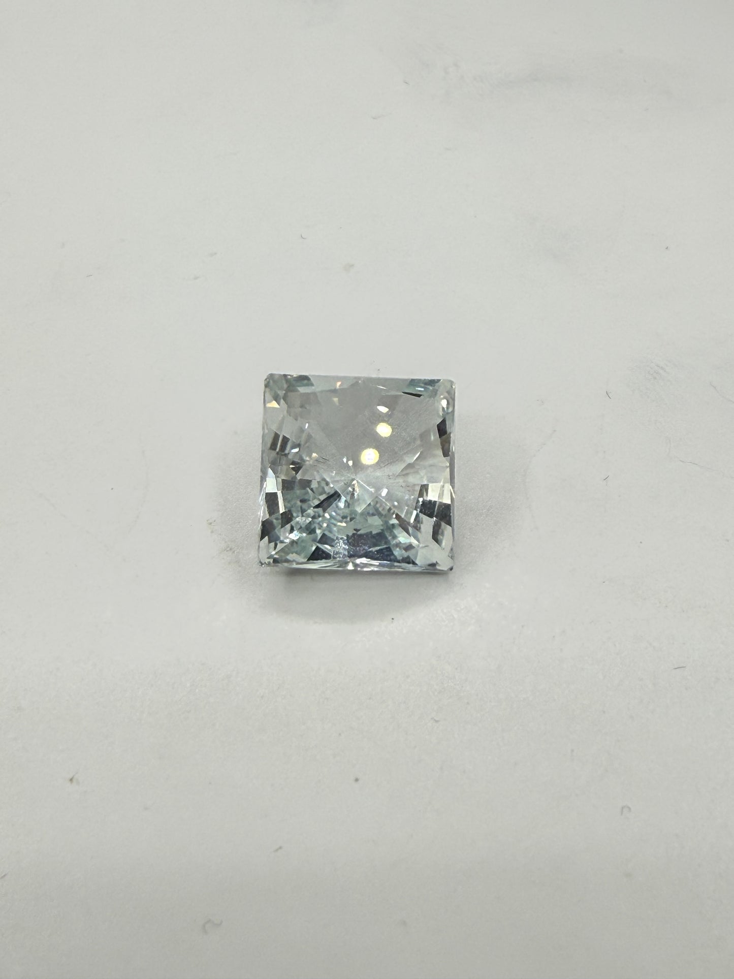 18.18ct Natural Aquamarine Gemstone | Custom Square Cut | Internally Flawless | 14mm