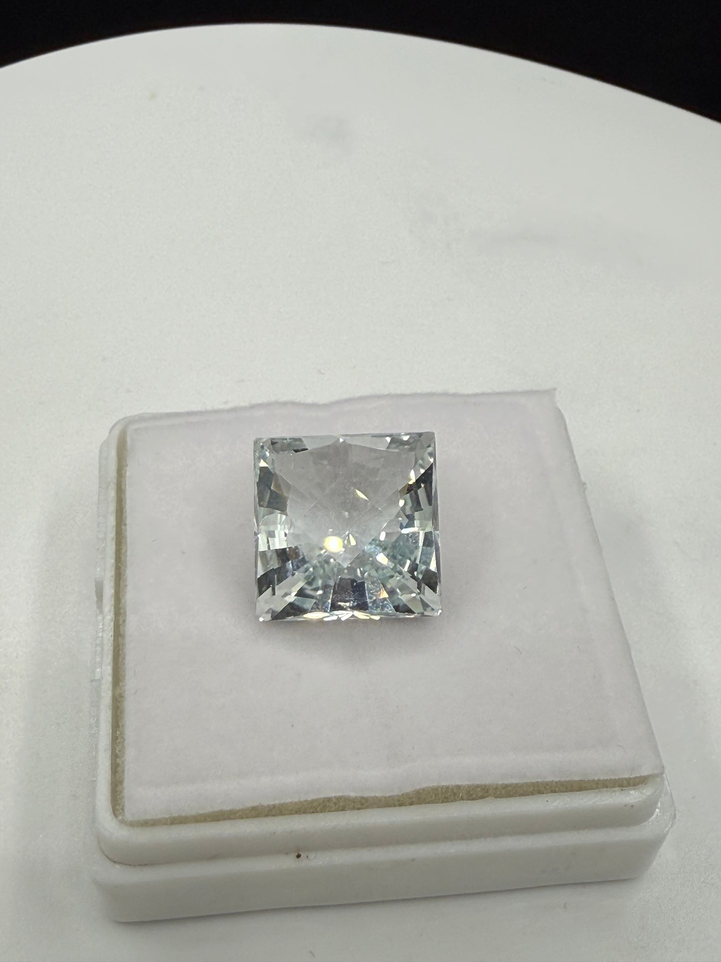 18.18ct Natural Aquamarine Gemstone | Custom Square Cut | Internally Flawless | 14mm