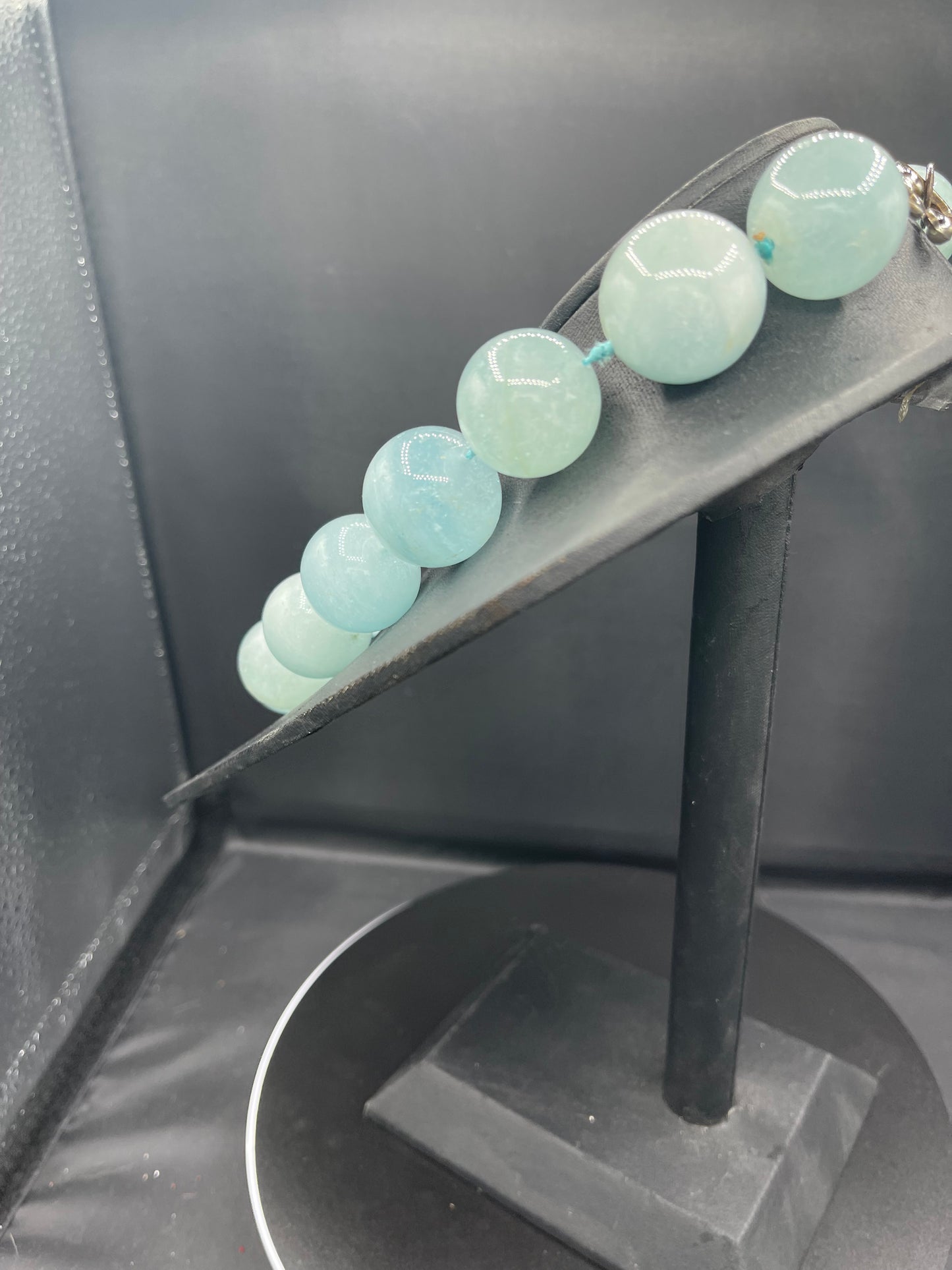 1500 Carat Natural Aquamarine Beaded Sterling Silver Necklace