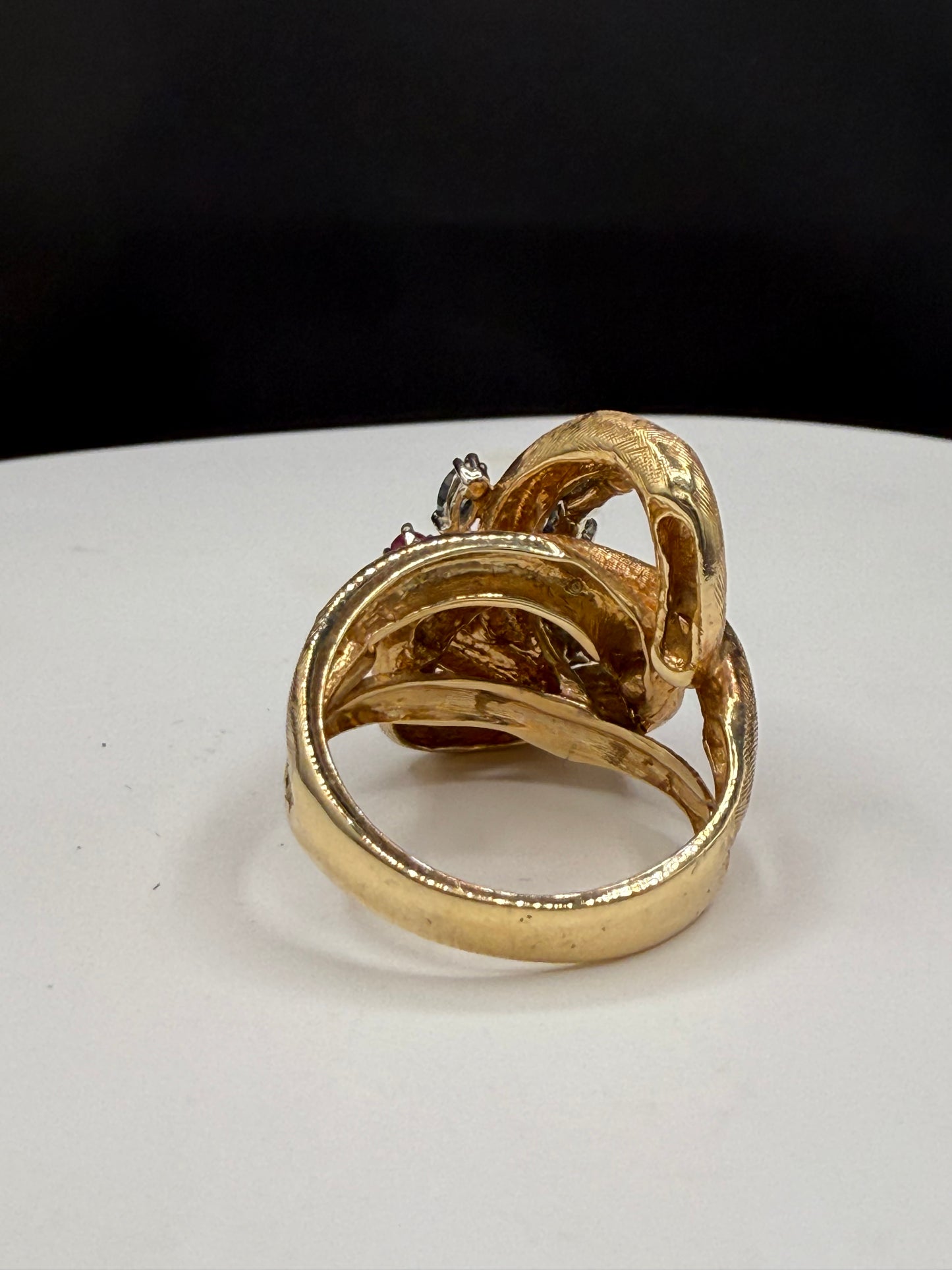 Vintage Untreated Ruby and Sapphire 14k Yellow Gols Ring | Size 8.5 | JBM Signed Designer | 14.45 Grams