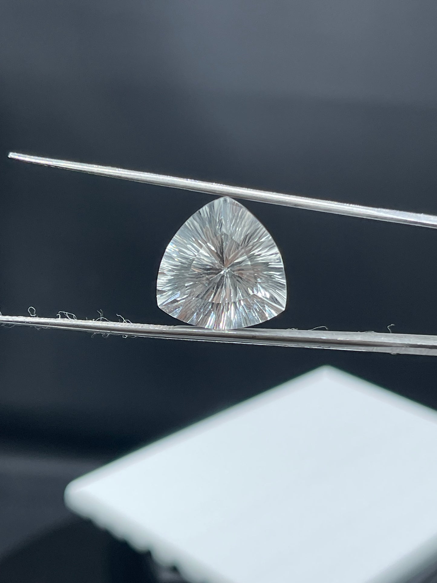 15.90 Carat Natural White Topaz Laser Trillion Cut Loose Gemstone (15.9 x 15.8 x 10.9 MM)