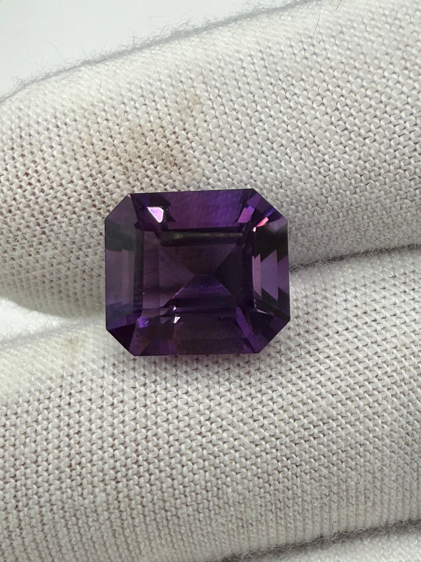 5.97 Carat Natural Amethyst Emerald Step-Cut Loose Gemstone | 11.91 x 10.50 x 7.76 MM