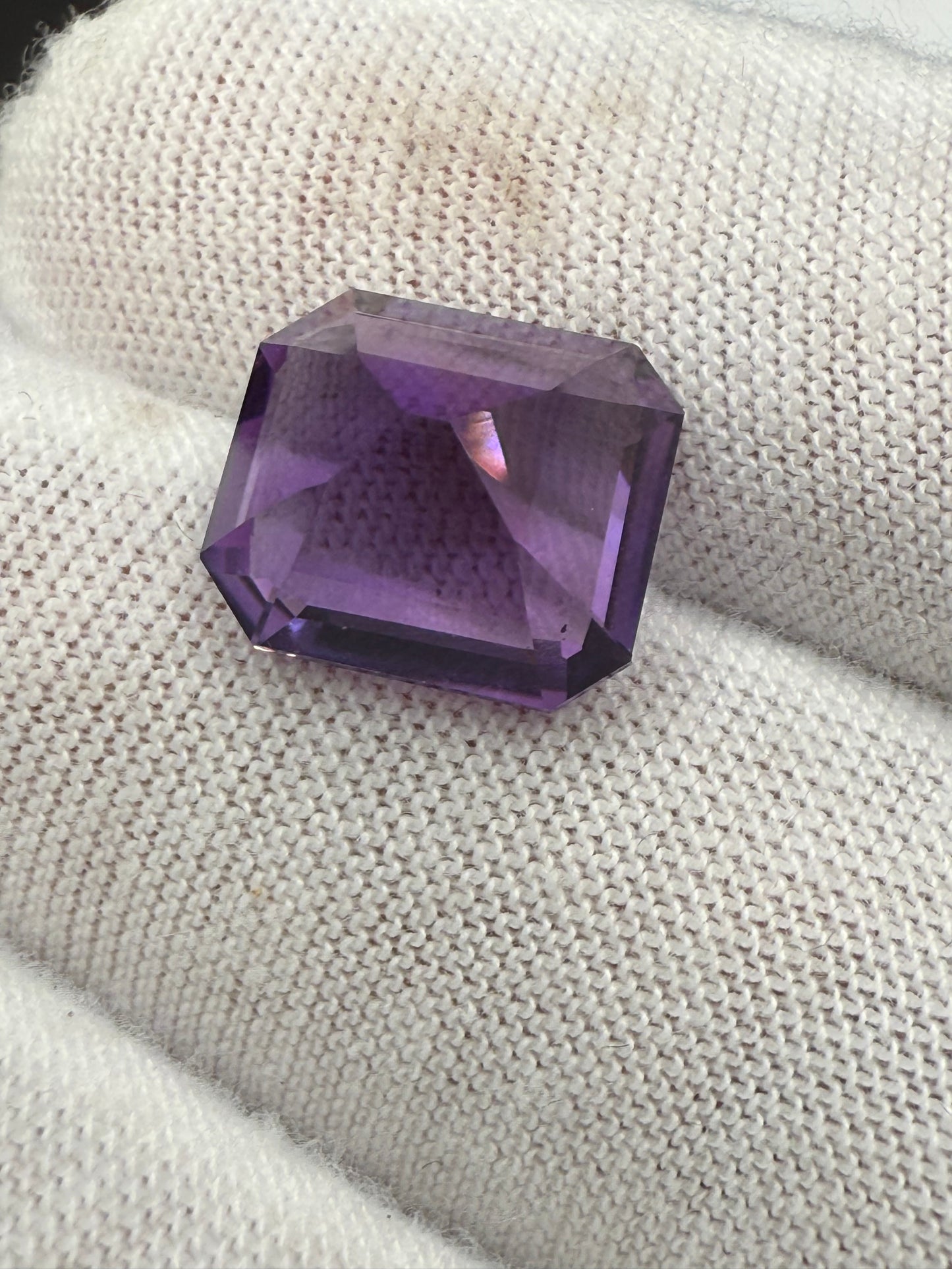 5.97 Carat Natural Amethyst Emerald Step-Cut Loose Gemstone | 11.91 x 10.50 x 7.76 MM