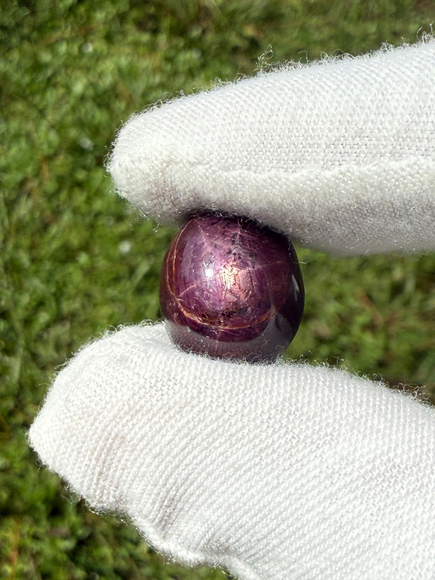 27.58 Carat Natural Plum Star Sapphire Cabochon Loose Gemstone | 16.54 x 13.38 x 12.22 MM