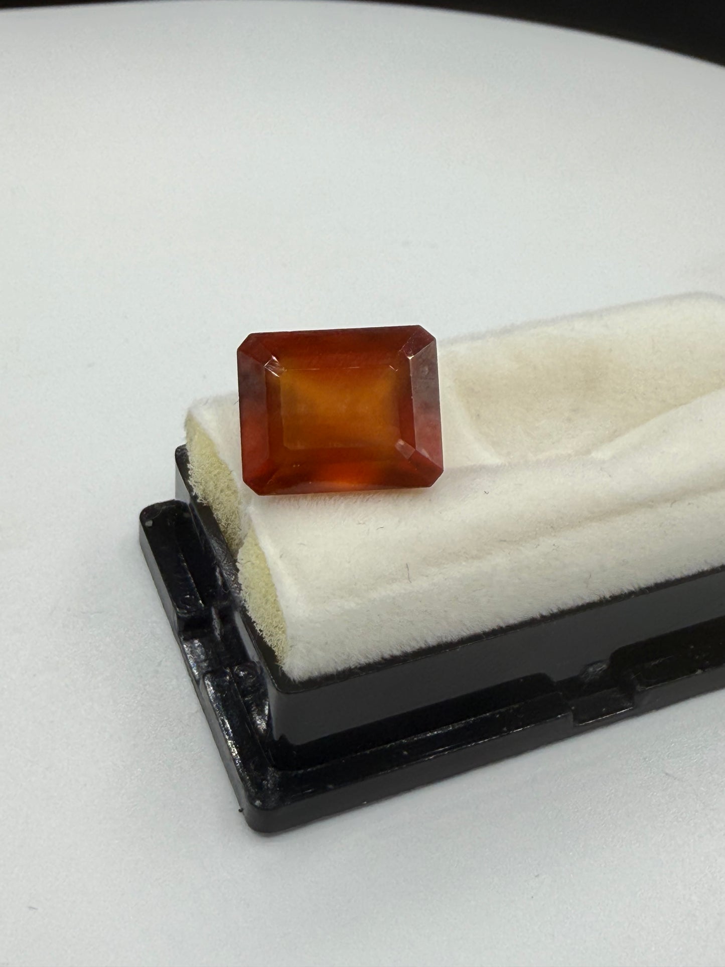 10.64 Ct Natural Hessonite Garnet Emerald Cut – IF Clarity – Deep Orange Collector Gemstone 12.98x10.55mm