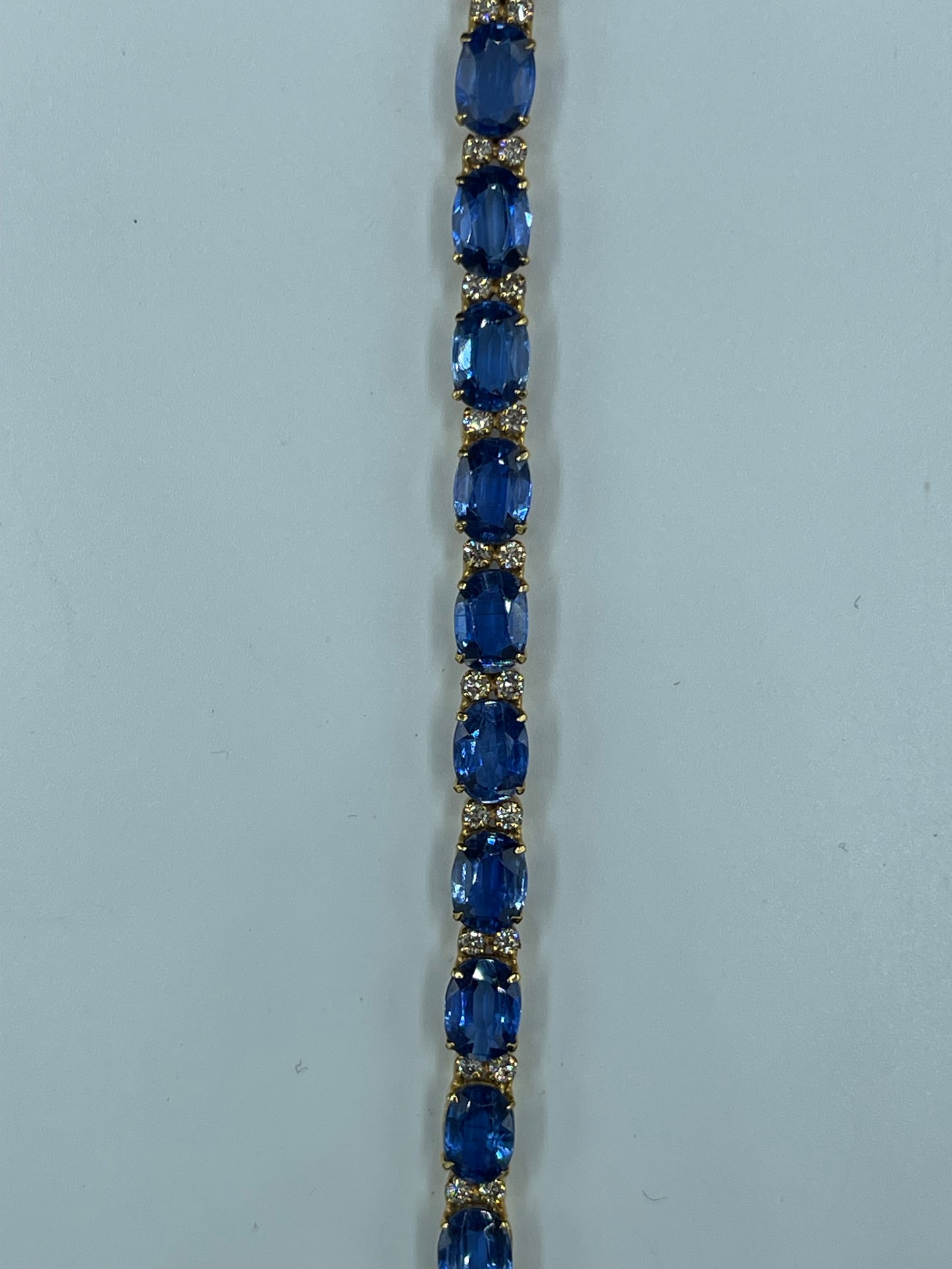 Natural Royal Blue Kyanite & Diamond Bracelet
