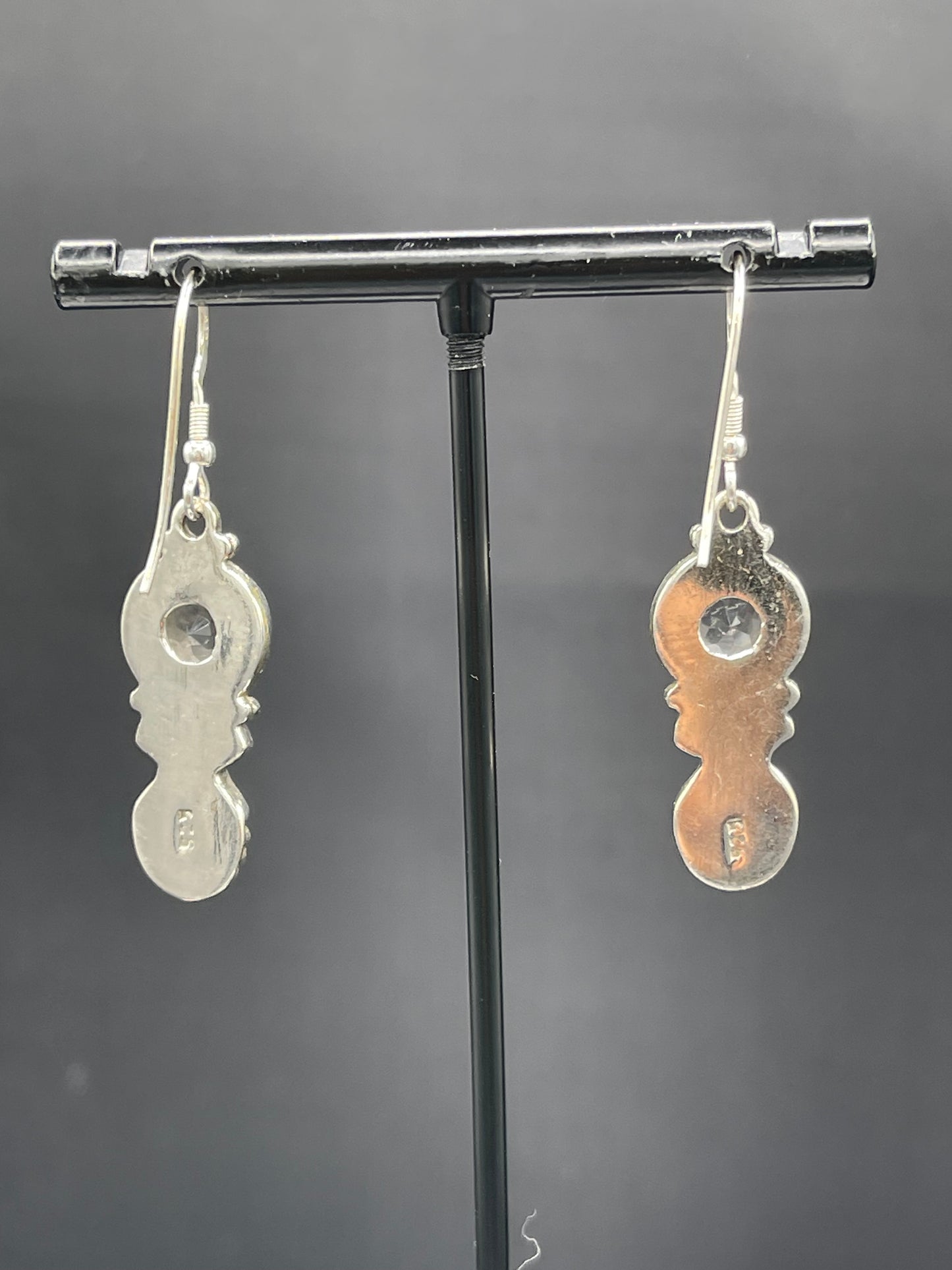 Natural White Topaz Sterling Silver Dangle Earrings