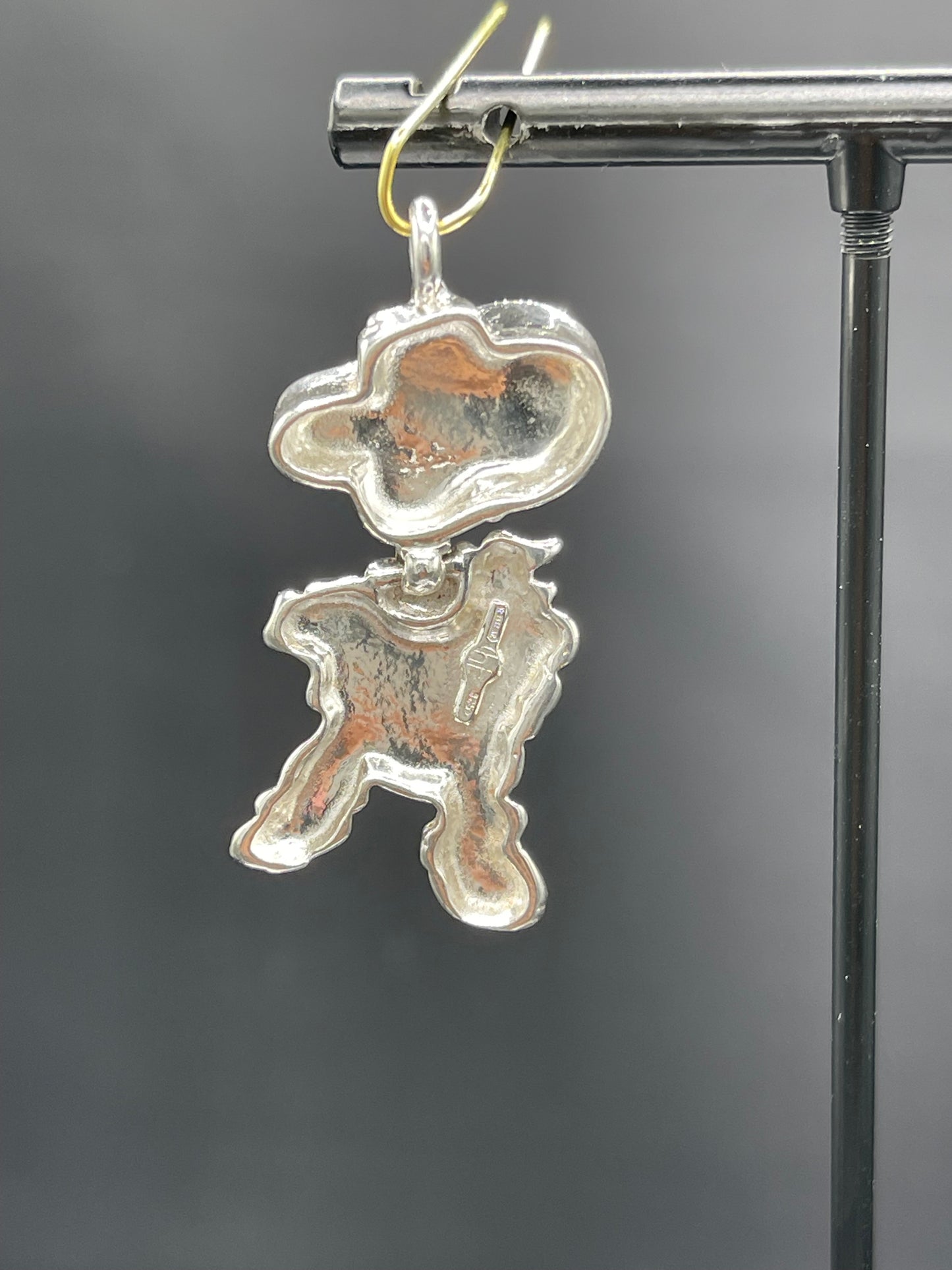 Hand Enameled Italian Sterling Silver Cowboy Pendant