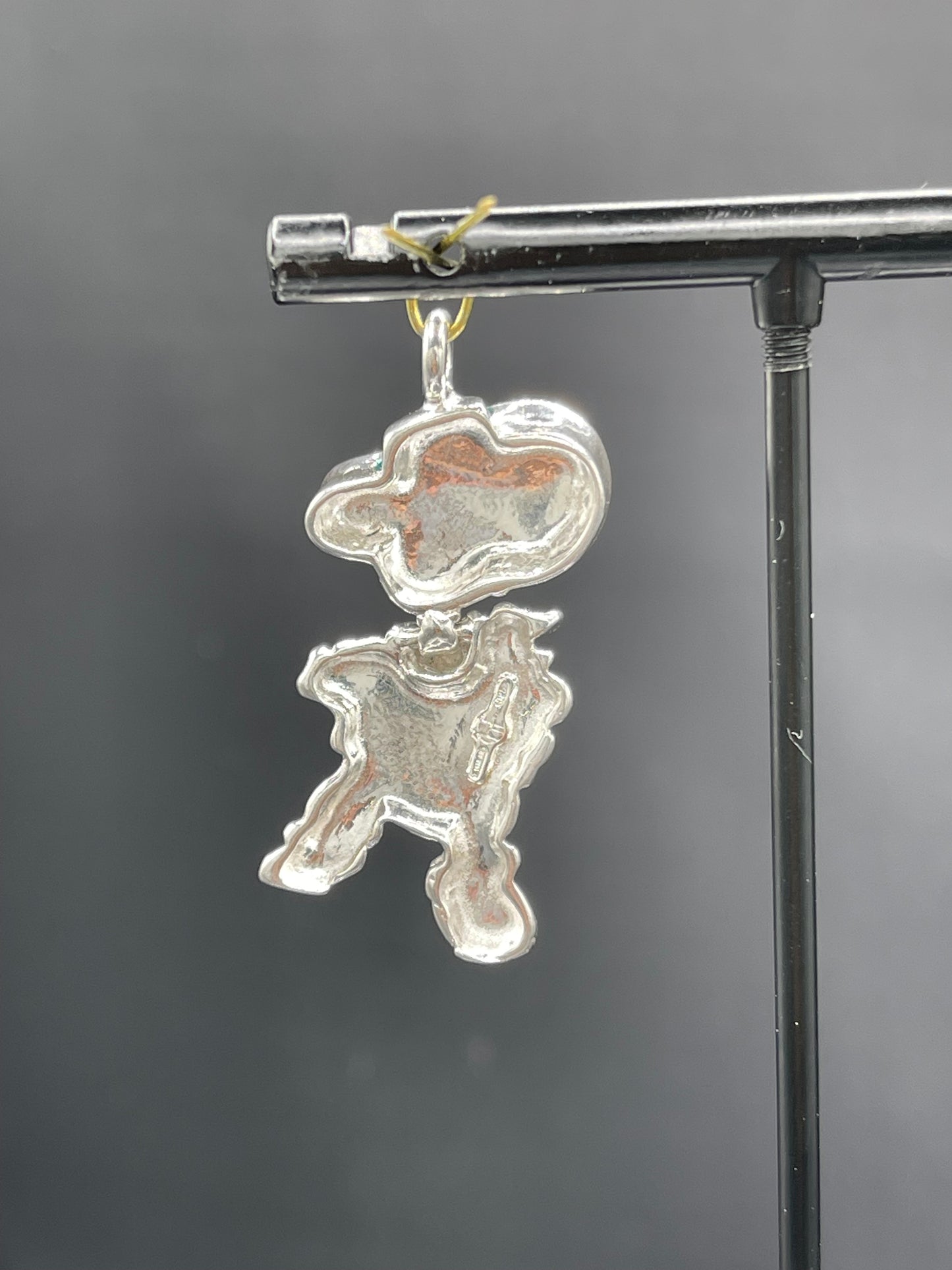 Hand Enameled Italian Sterling Silver Cowboy Pendant