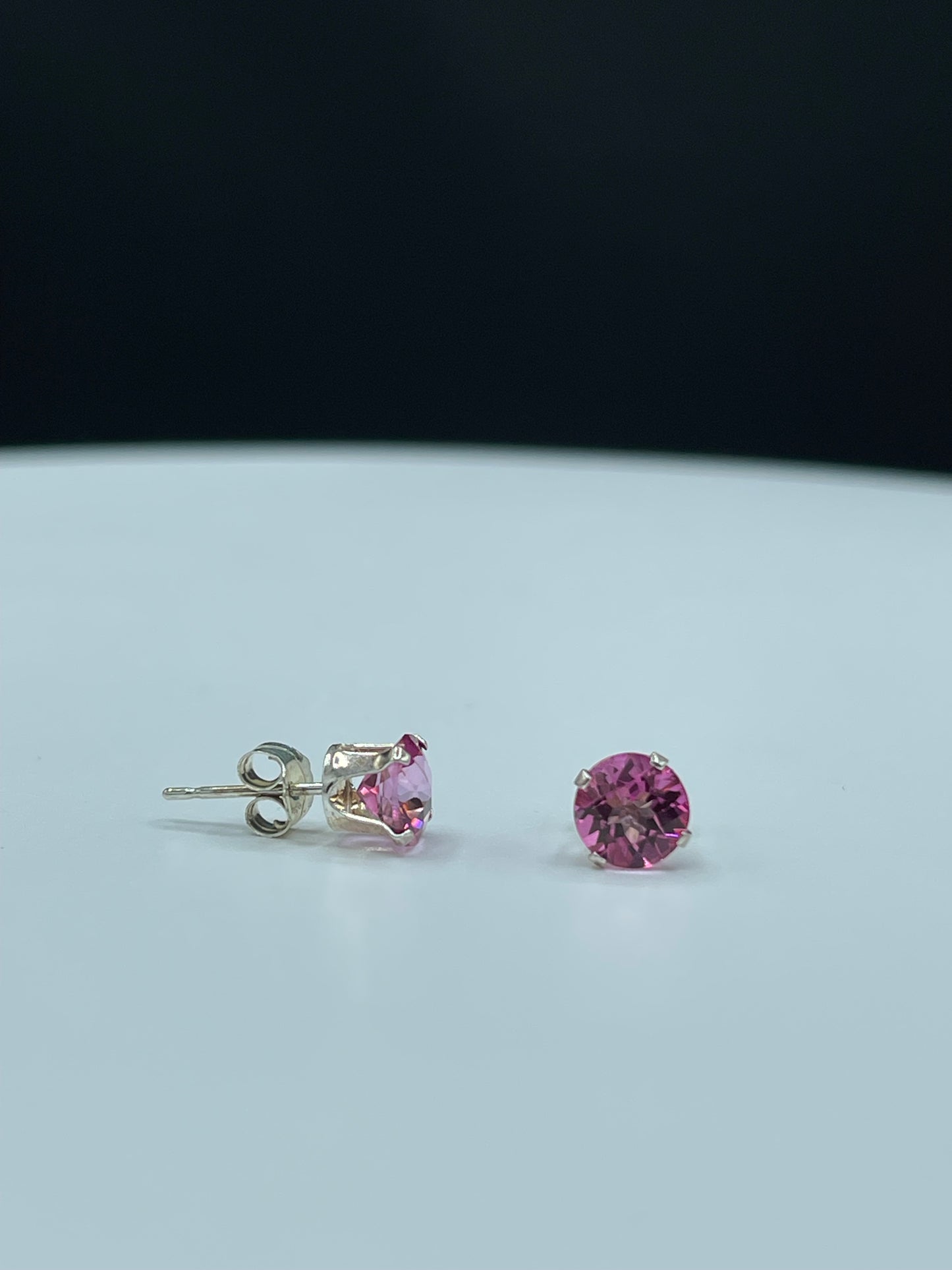 Pink Mystic Topaz Sterling Silver Stud Earrings