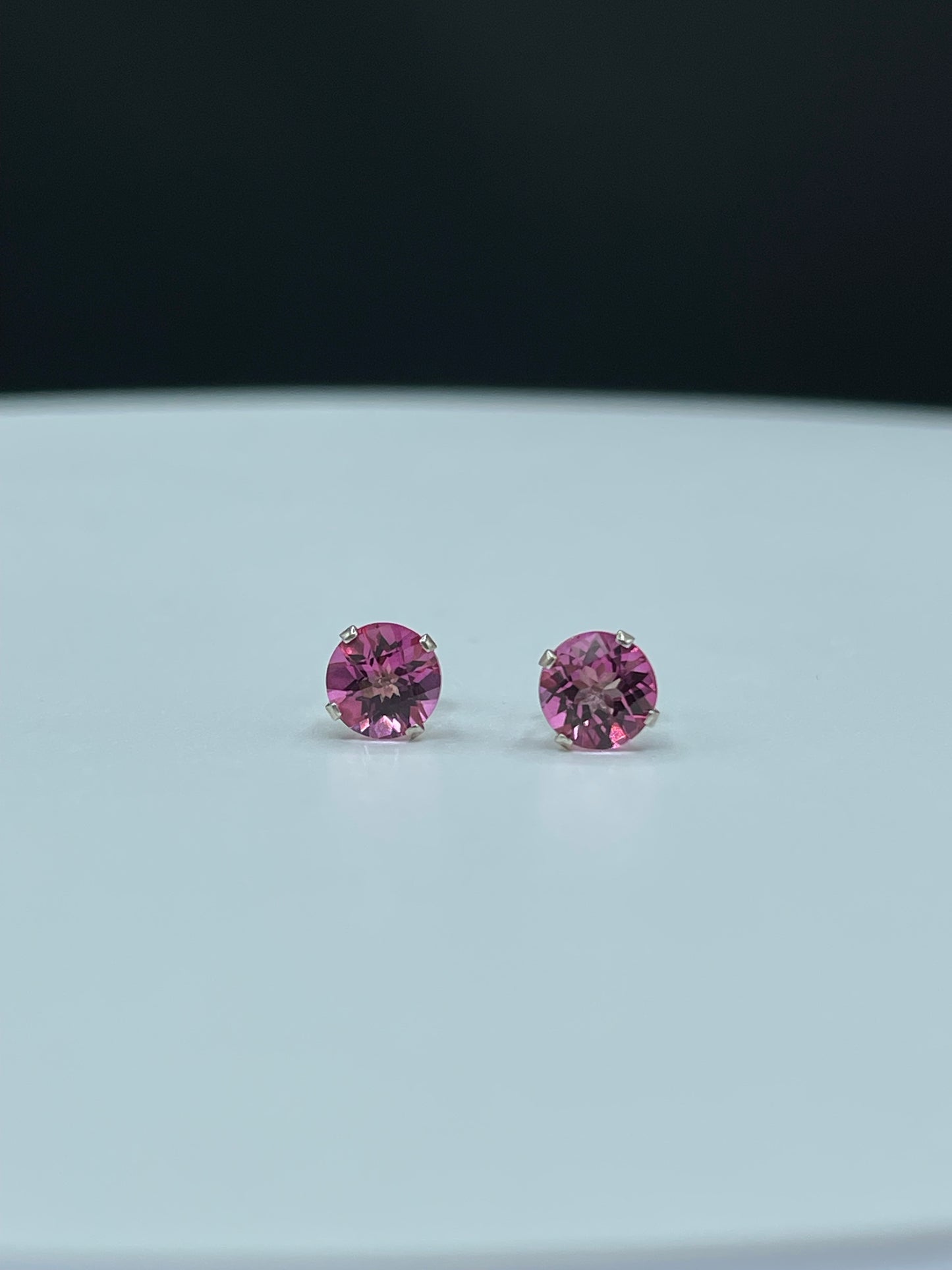 Pink Mystic Topaz Sterling Silver Stud Earrings