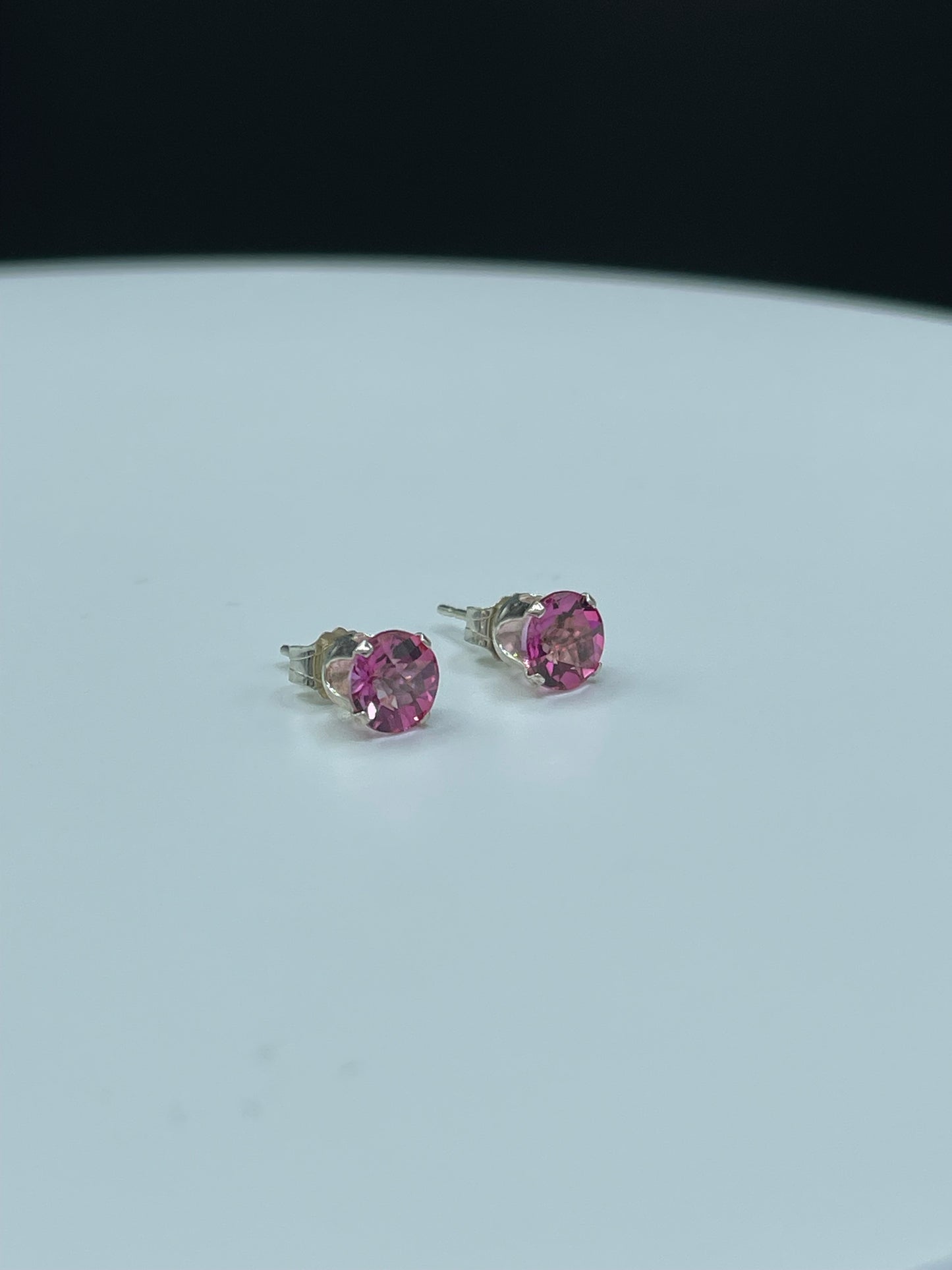 Pink Mystic Topaz Sterling Silver Stud Earrings