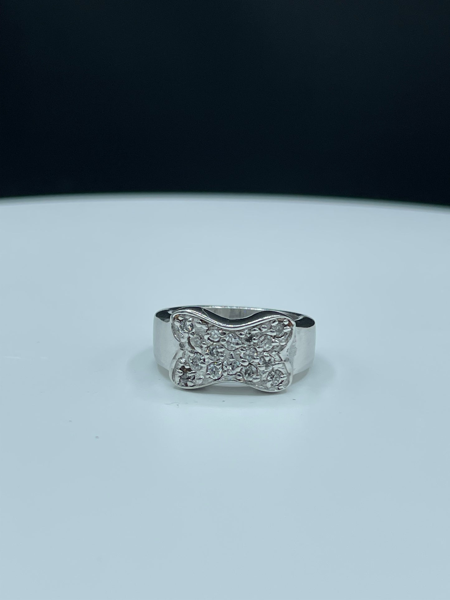 Cubic Zirconia Sterling Silver Cluster Ring (Size 6)