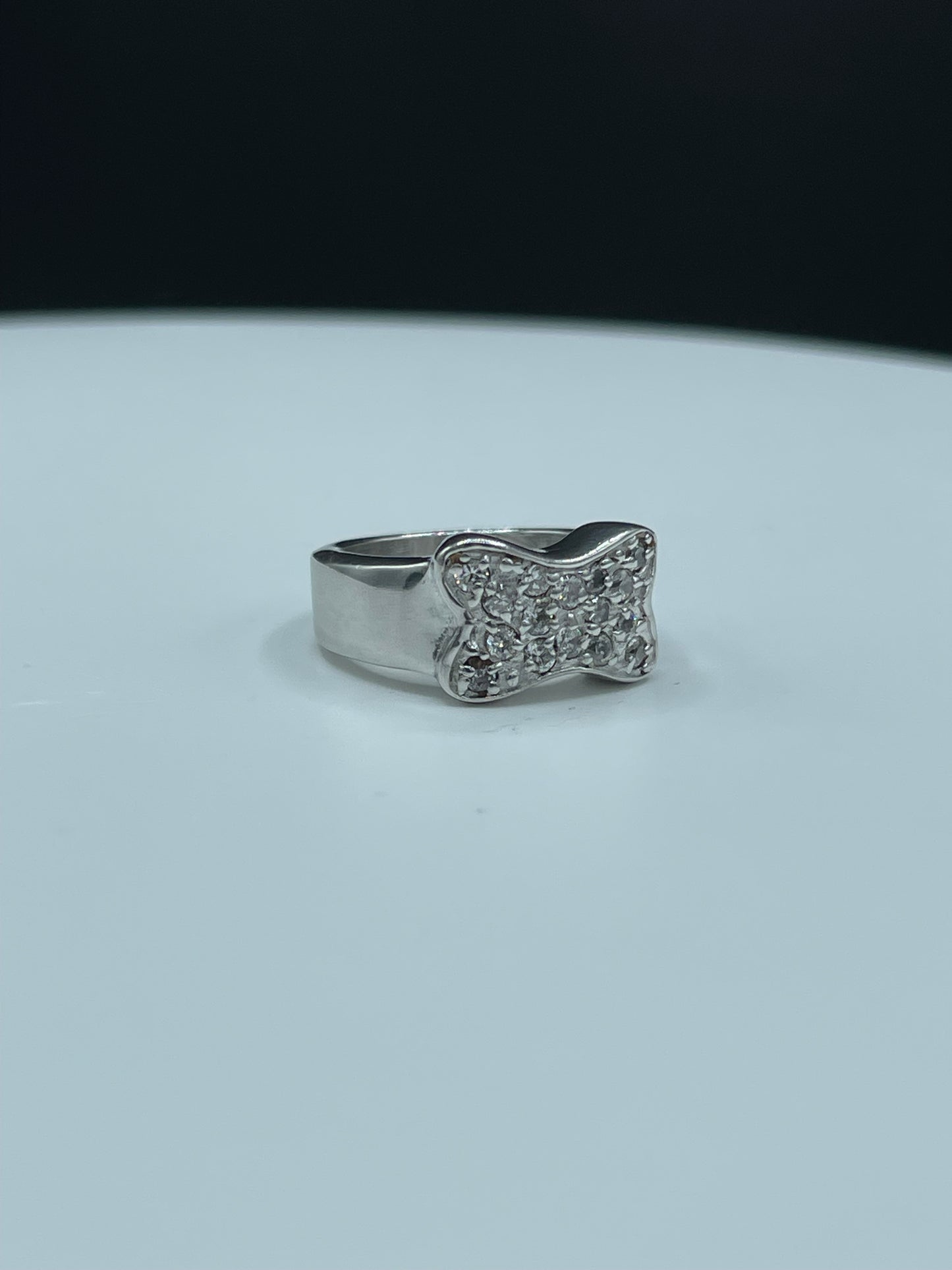 Cubic Zirconia Sterling Silver Cluster Ring (Size 6)