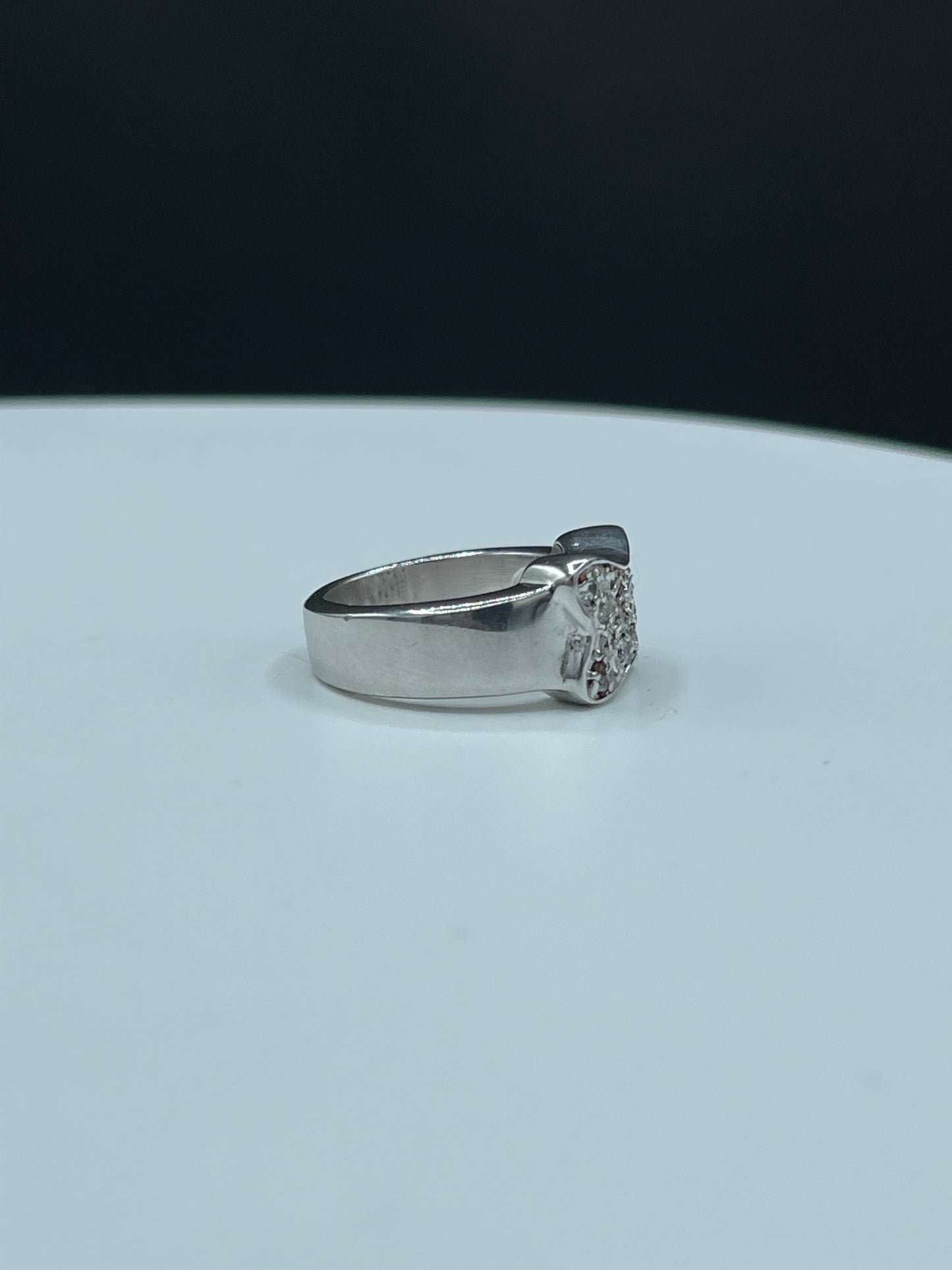 Cubic Zirconia Sterling Silver Cluster Ring (Size 6)