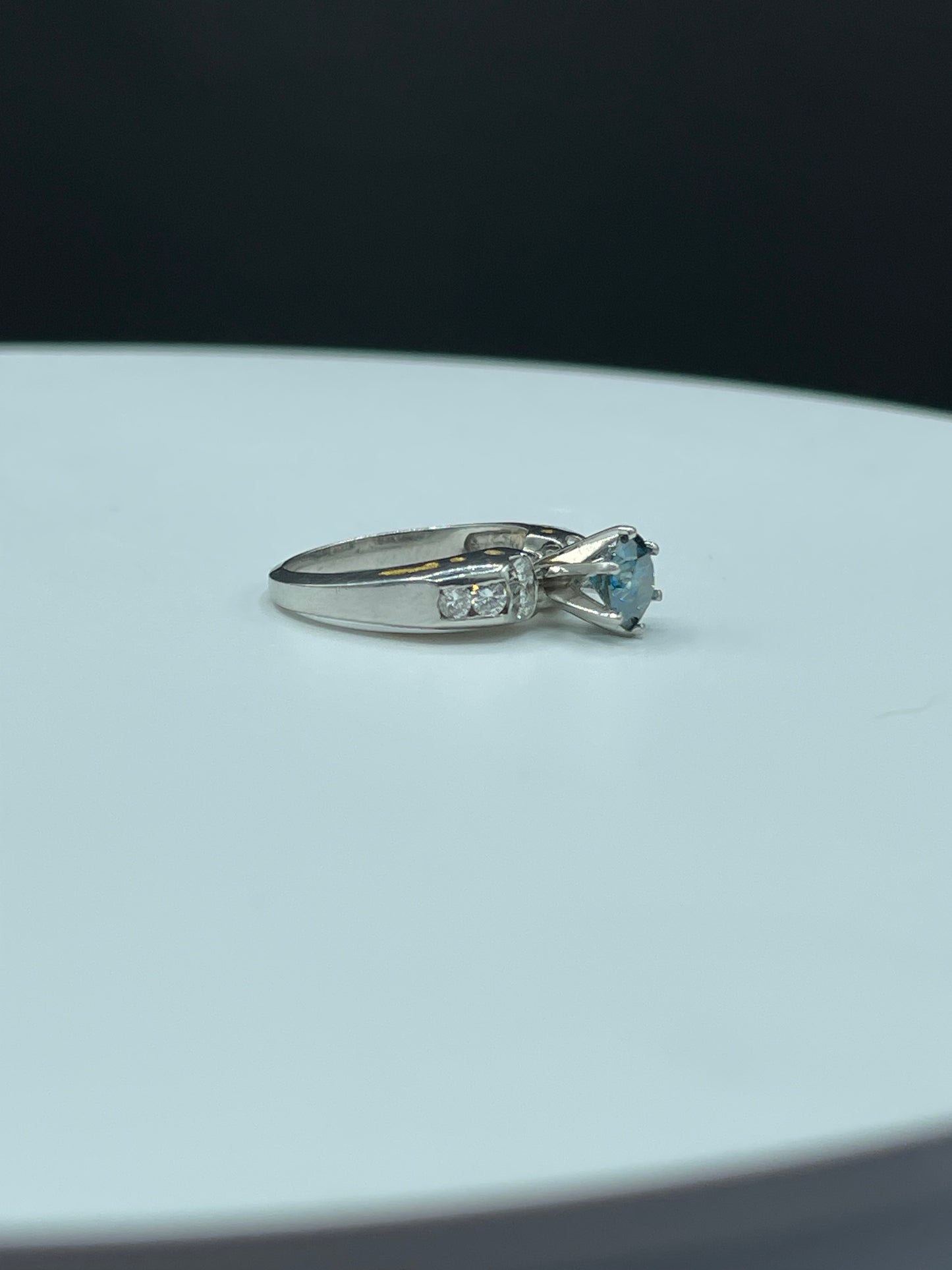 2.02 Carat Blue Diamond Platinum Engagement Ring (Size 6.75)