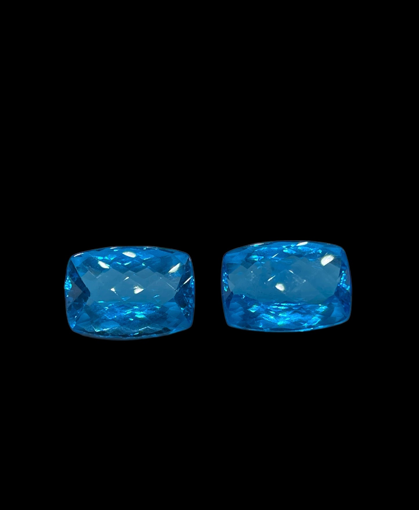 40.57 Carat Super Swiss Blue Topaz Emerald Cut Matching Loose Gemstones 18.06 x 13.05 x 9.27 MM