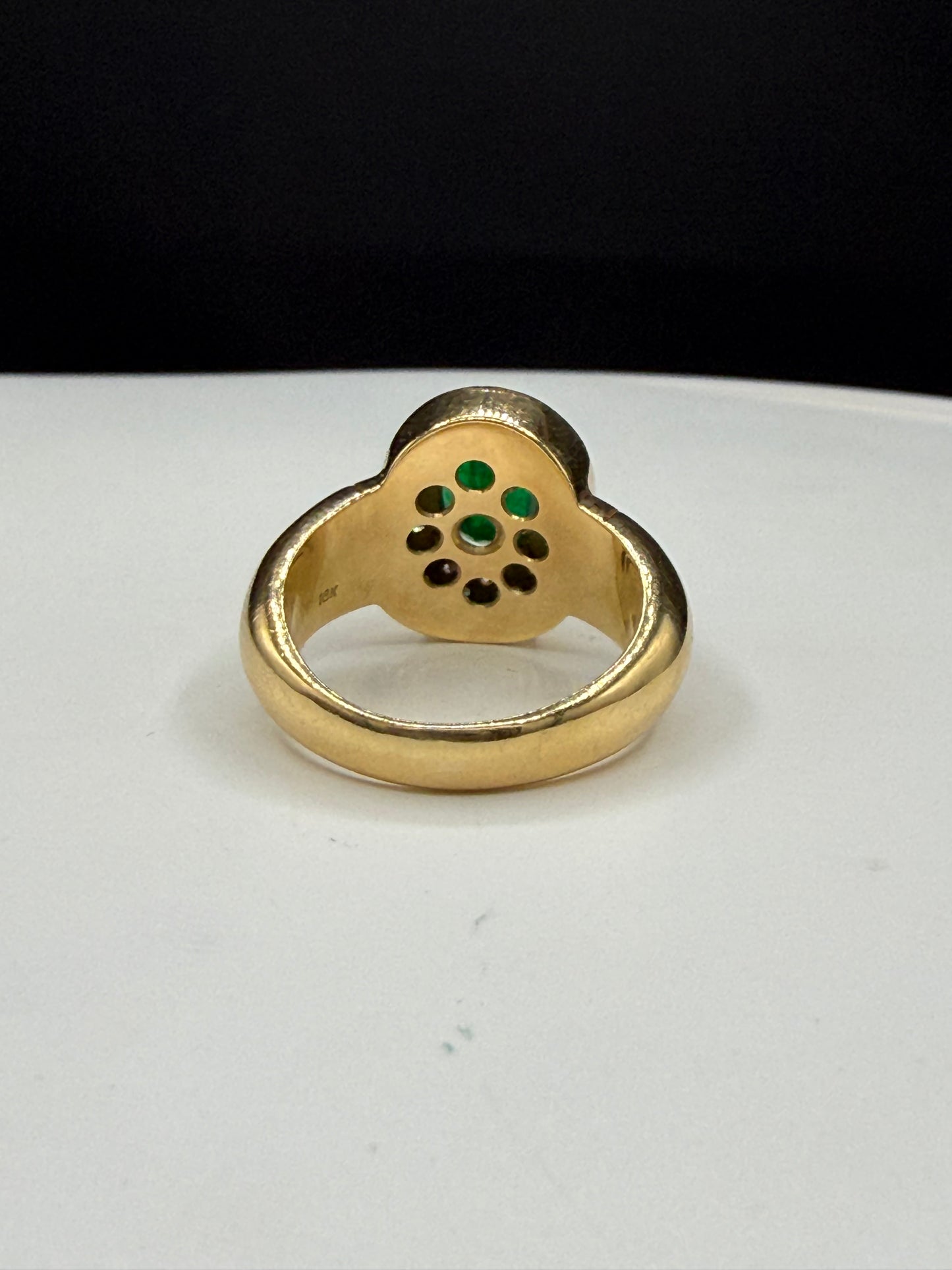 Natural 2.39 Ct Emerald & Diamond 18K Yellow Gold Ring (Size 7.5)