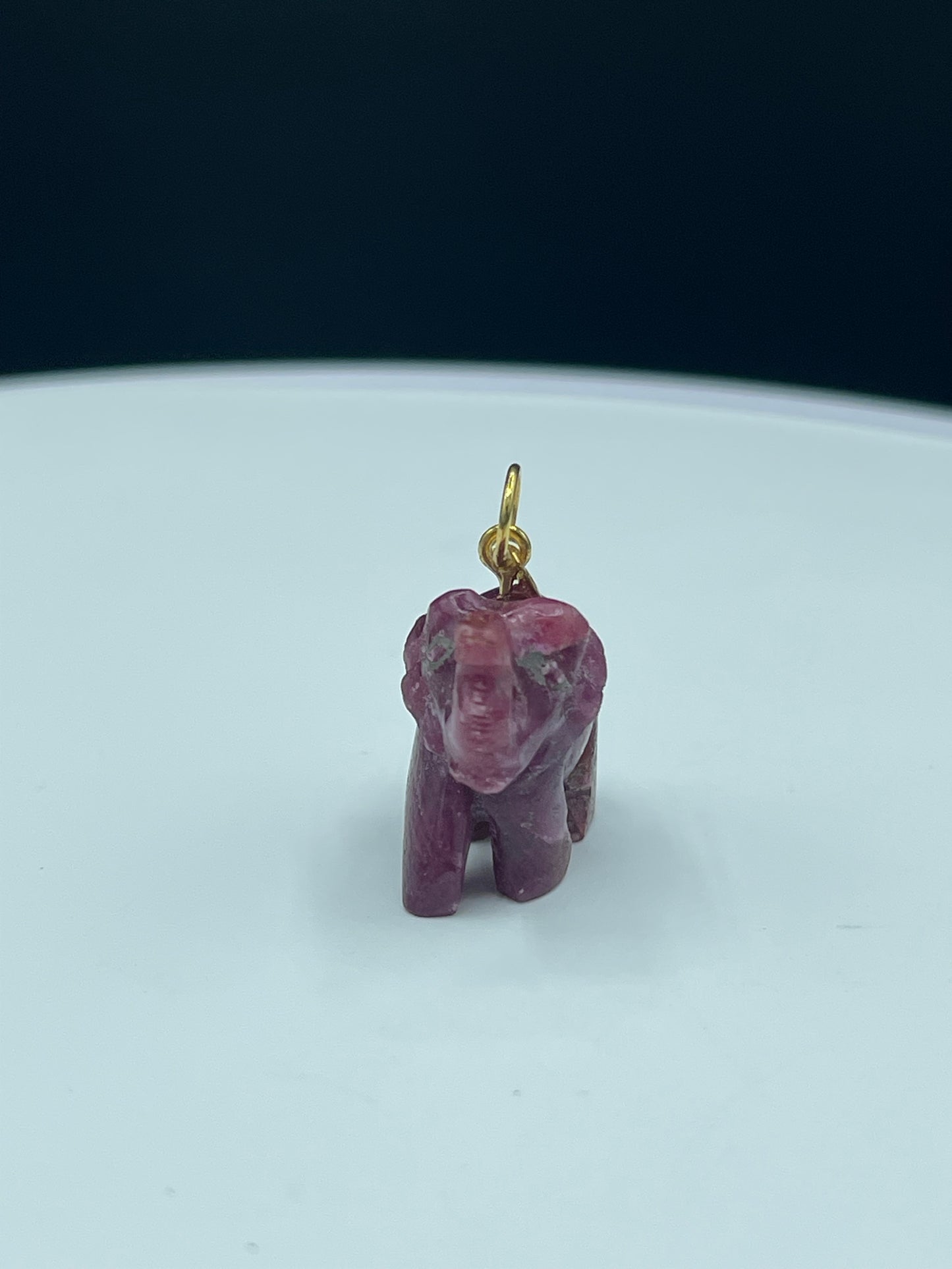 41.14 Carat Natural Ruby 18K Yellow Gold Elephant Pendant