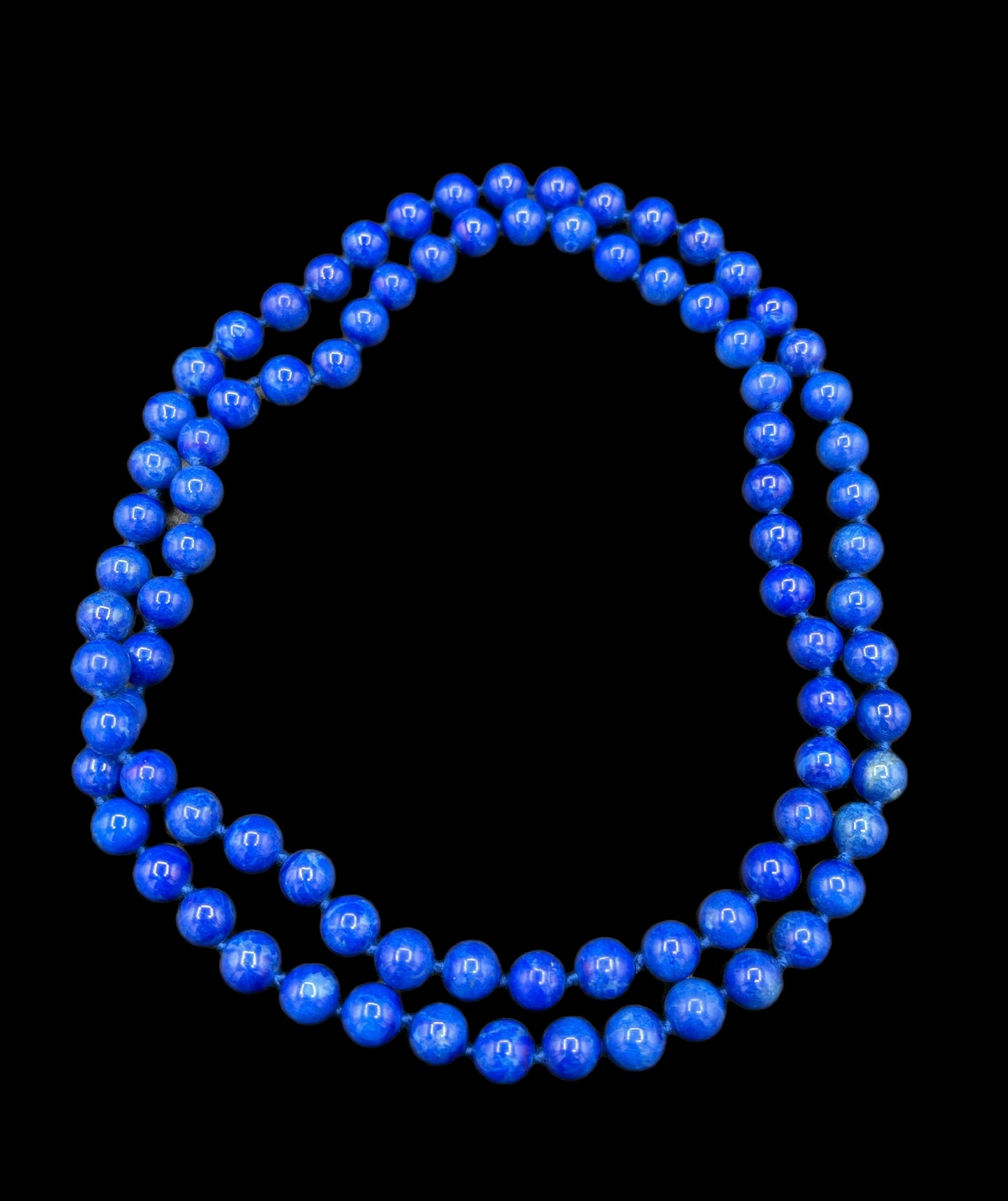 Natural Royal Blue Lapis Color Howlite 8 MM Beads (32 Inches Hand Knotted)
