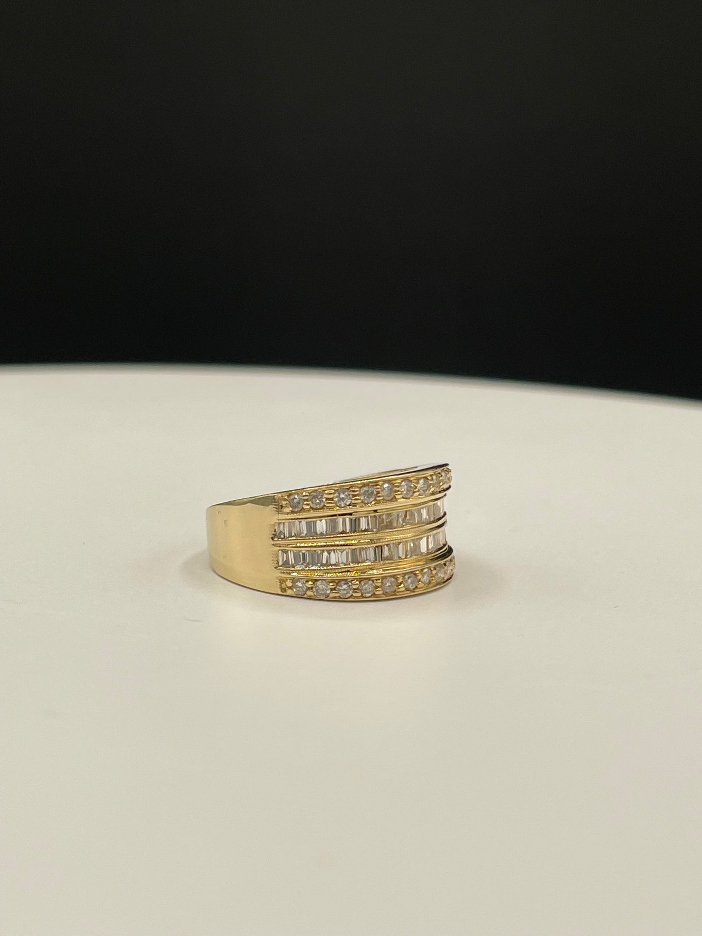1.50 Carat Natural Diamond 14k Yellow Gold Cocktail Ring (Size 8)