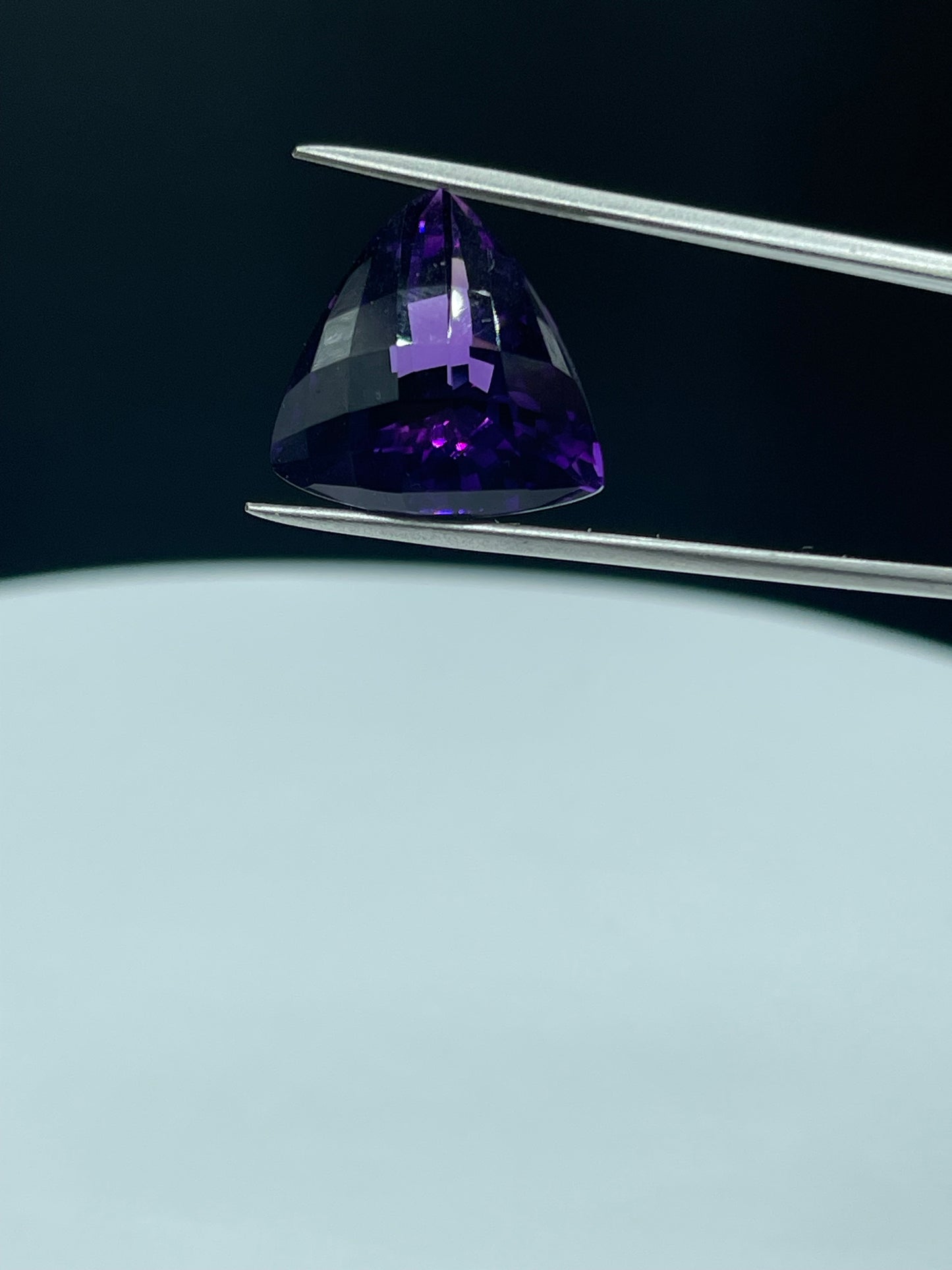 18.34 Carat Natural Zambian Amethyst Trillion Cut Loose Gemstone (18 x 17.5 x 12.2 MM)