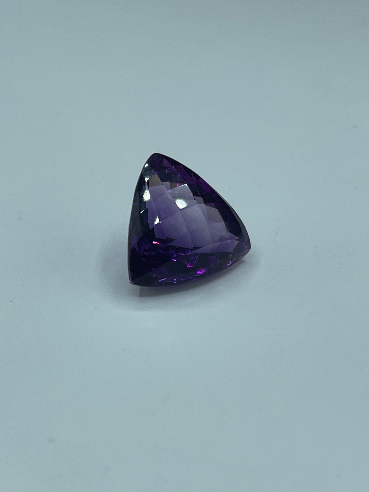 18.34 Carat Natural Zambian Amethyst Trillion Cut Loose Gemstone (18 x 17.5 x 12.2 MM)