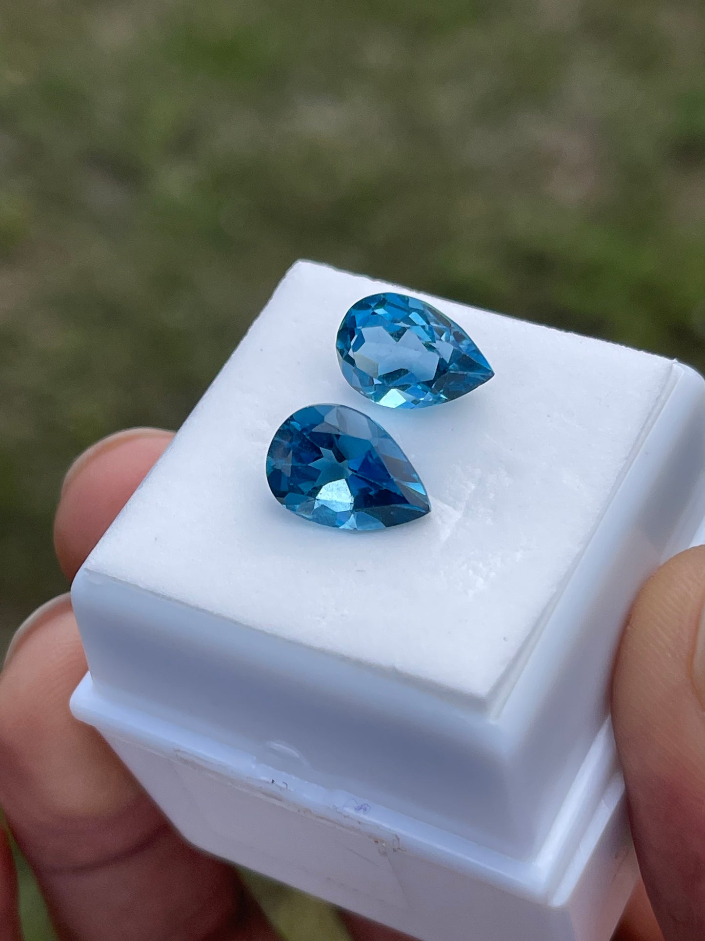 8.55 Carat Natural London Blue Topaz Pear Cut Matching Loose Gemstones (12 x 8 x 6 MM)