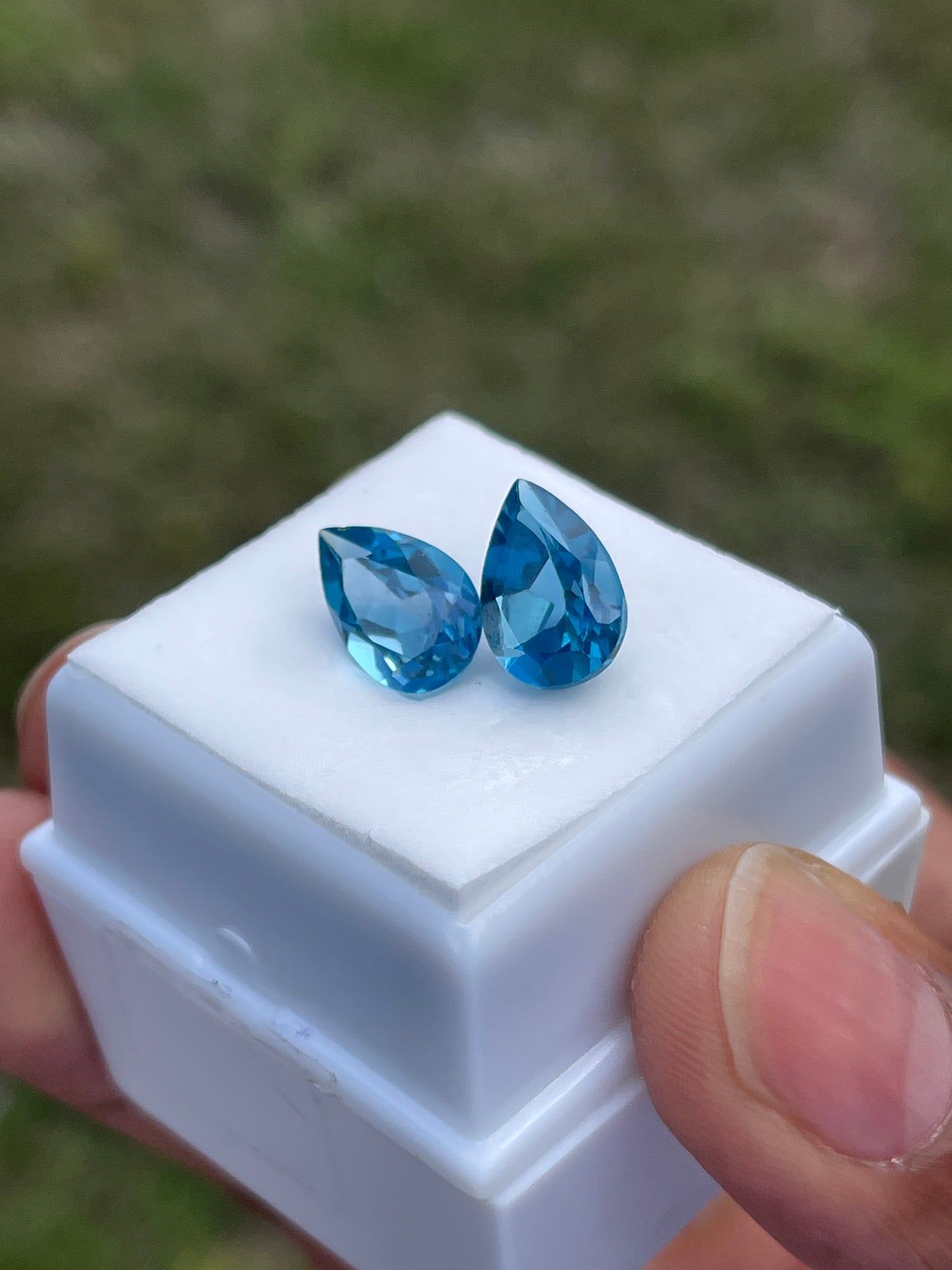 8.55 Carat Natural London Blue Topaz Pear Cut Matching Loose Gemstones (12 x 8 x 6 MM)