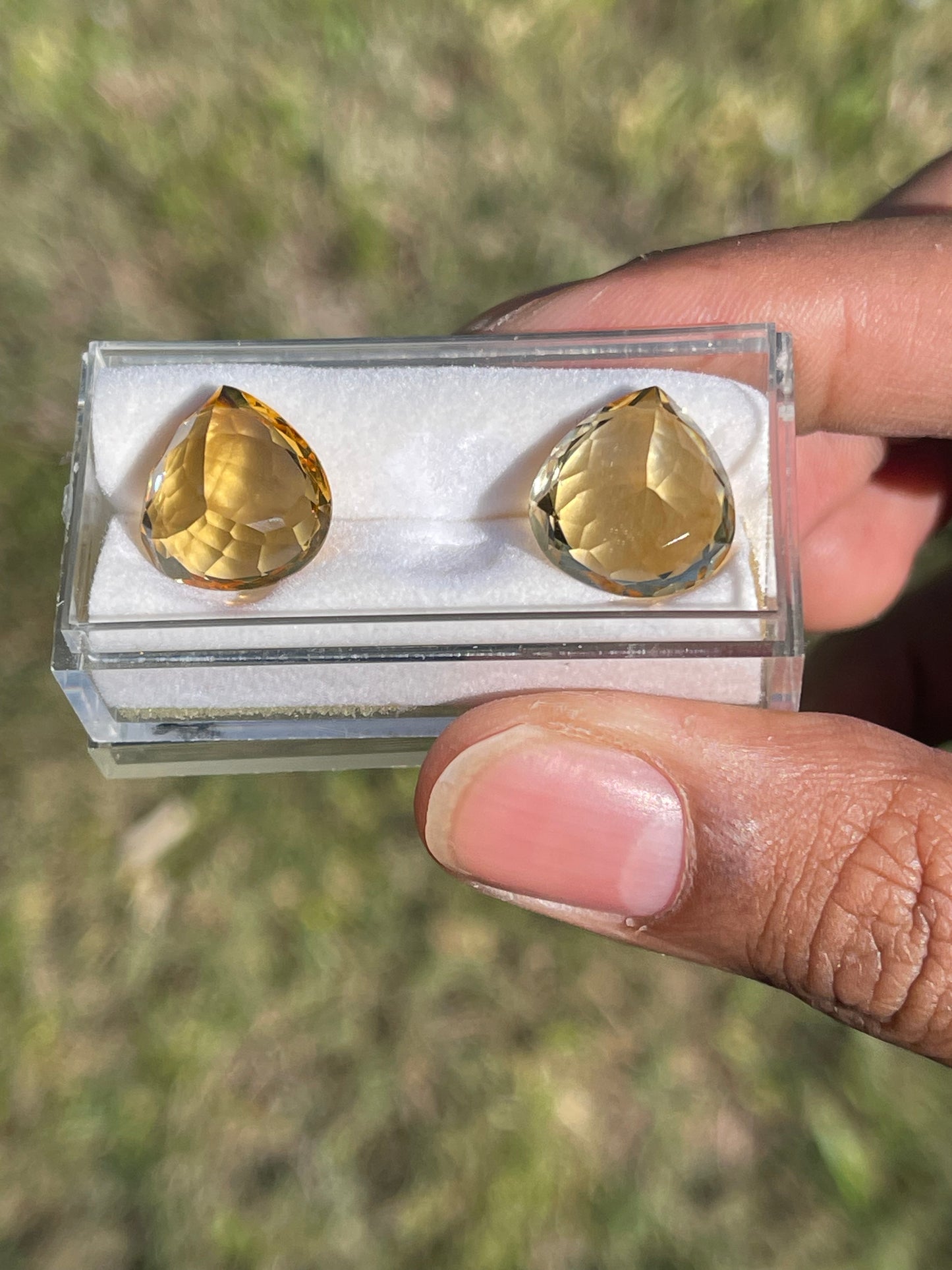 18.91 Carat Natural Golden Citrine Pear Cut Matching Cut Loose Gemstones (14x14x8 MM)