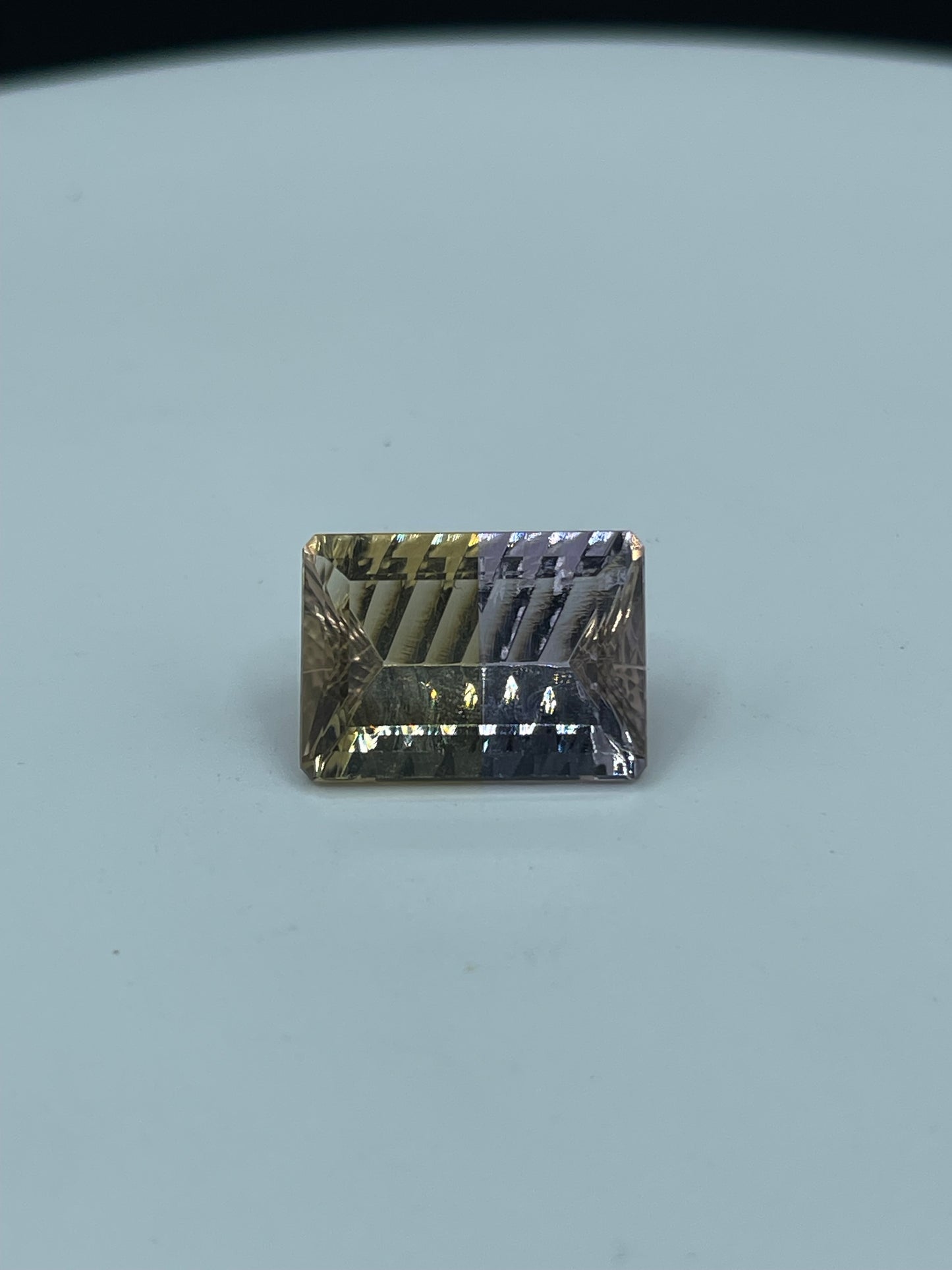 14.48 Carat Natural Bolivian Ametrine Emerald Laser Cut Loose Gemstone (18 x 13 x 8.7 MM)