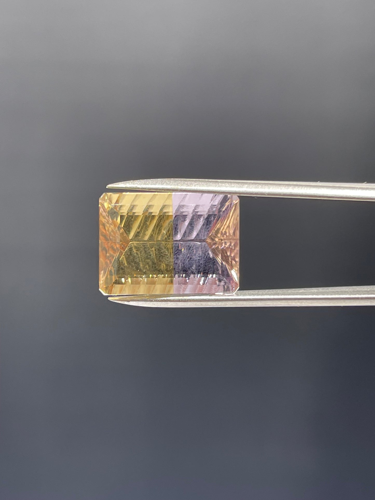 14.48 Carat Natural Bolivian Ametrine Emerald Laser Cut Loose Gemstone (18 x 13 x 8.7 MM)