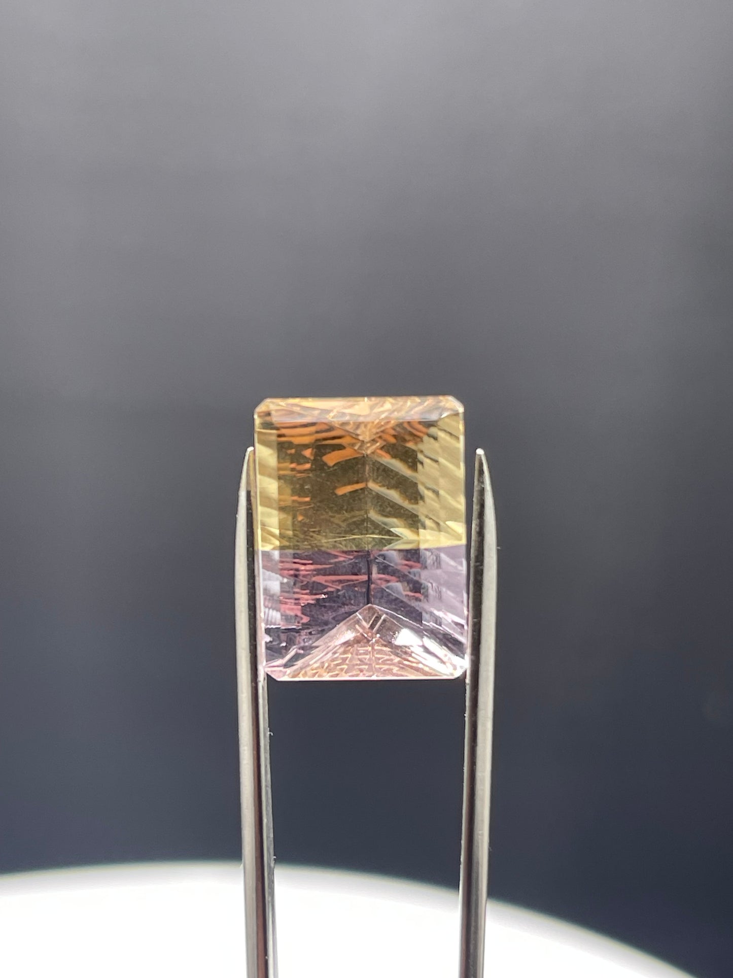 14.48 Carat Natural Bolivian Ametrine Emerald Laser Cut Loose Gemstone (18 x 13 x 8.7 MM)