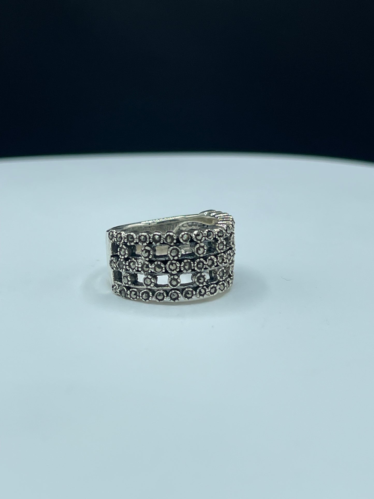 Marcasite Sterling Silver Ring (Size 5)