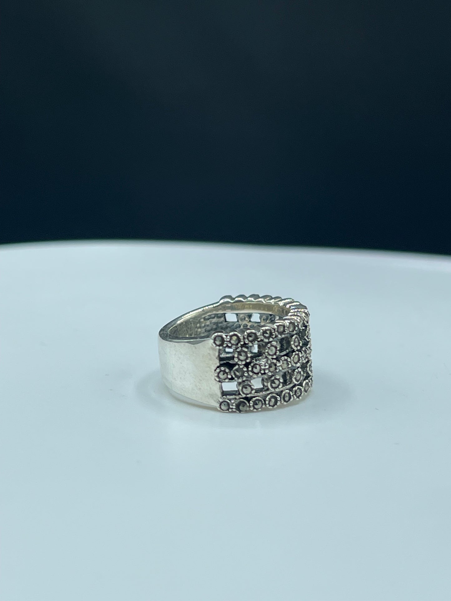 Marcasite Sterling Silver Ring (Size 5)