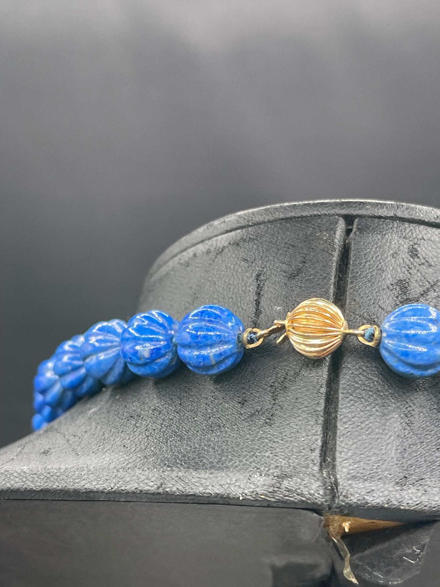 Natural Lapis Lazuli & Akoya Cultured Pearl 14k Gold Clasp Beaded Necklace