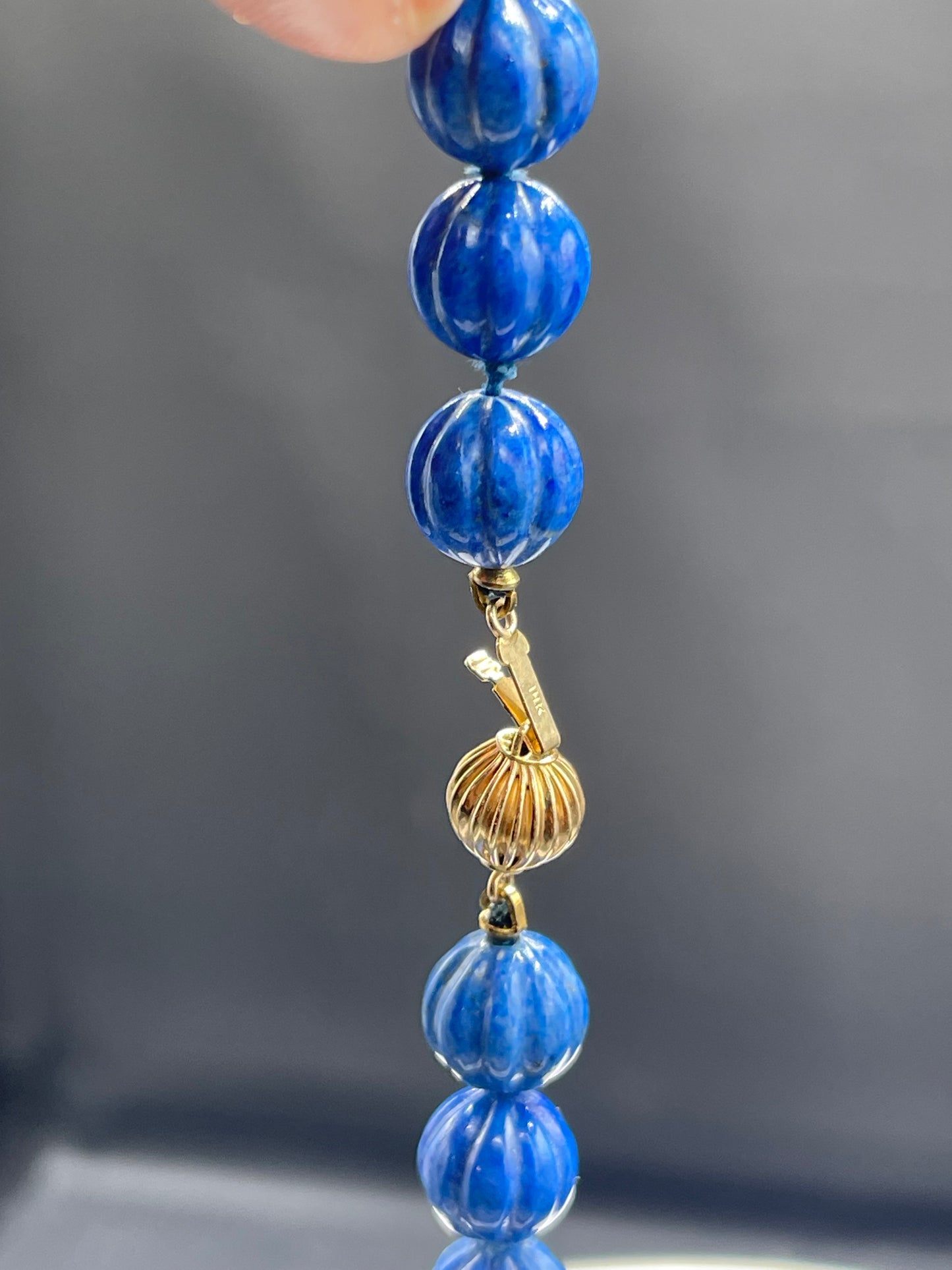 Natural Lapis Lazuli & Akoya Cultured Pearl 14k Gold Clasp Beaded Necklace